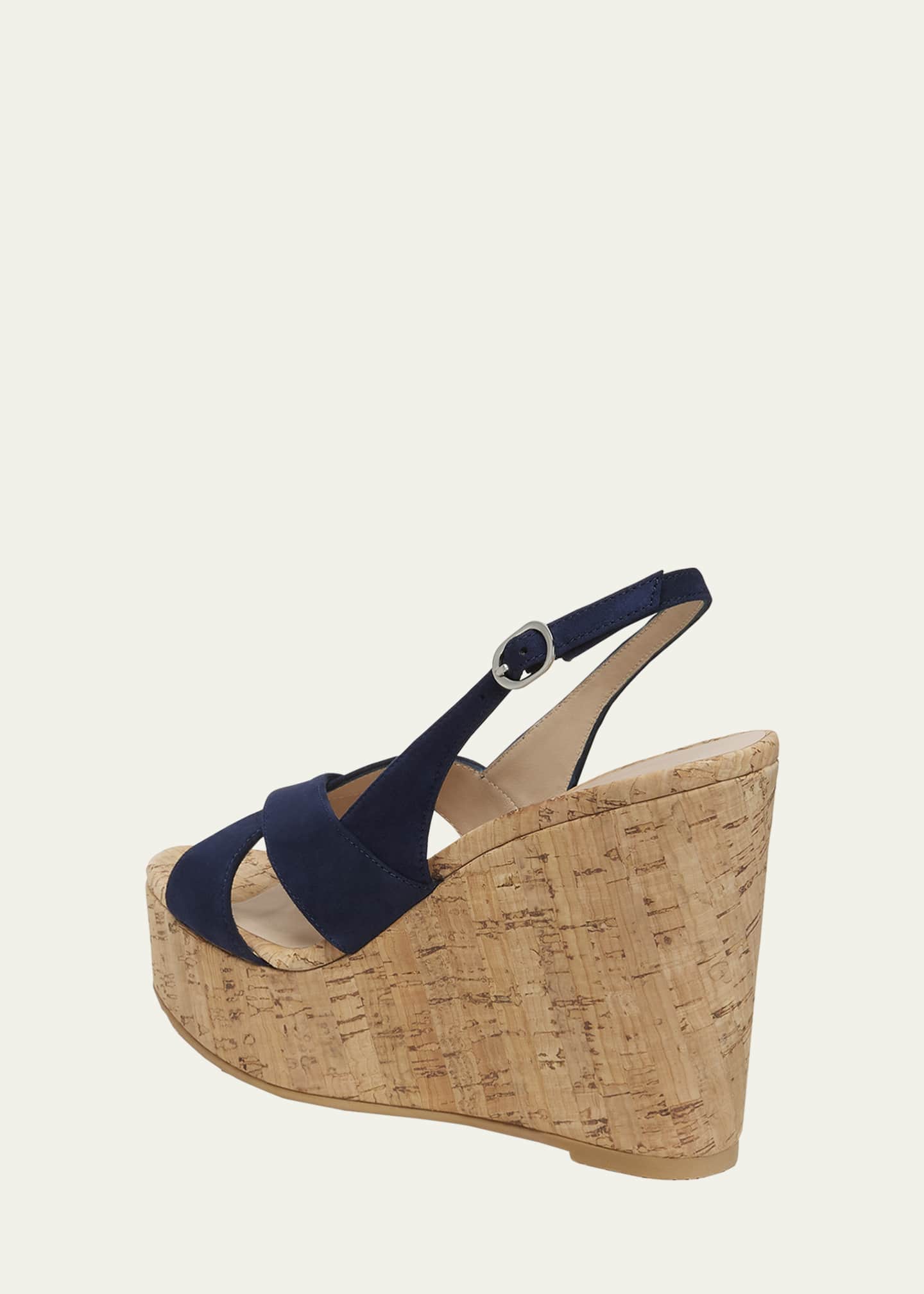 Stuart Weitzman Dayna Suede Platform Wedge Sandals Image 4 of 4