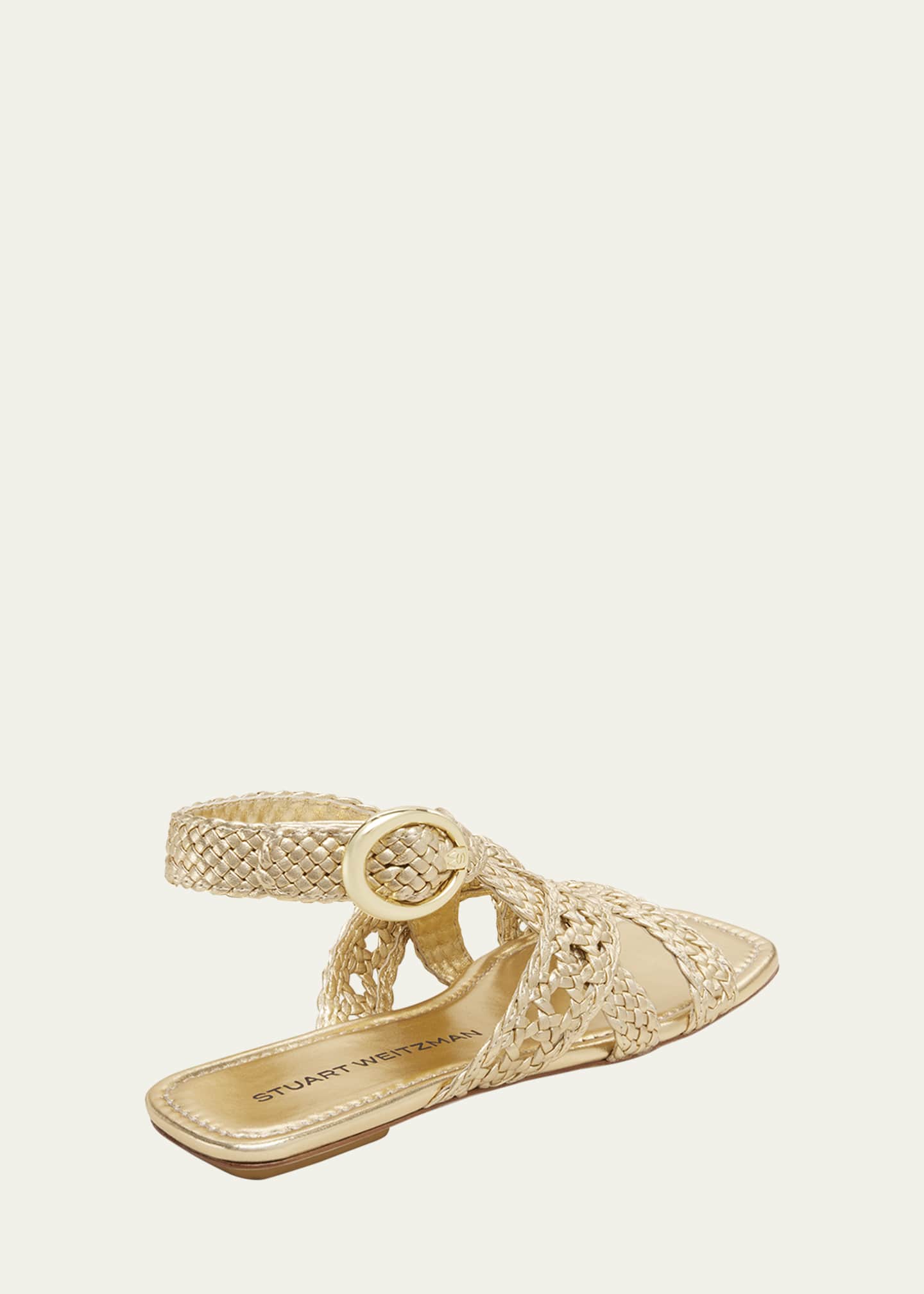 Stuart Weitzman 25SS サンダル・ミュール ベージュ系 Stuart Weitzman Thea Metallic Braided Slingback Sandals