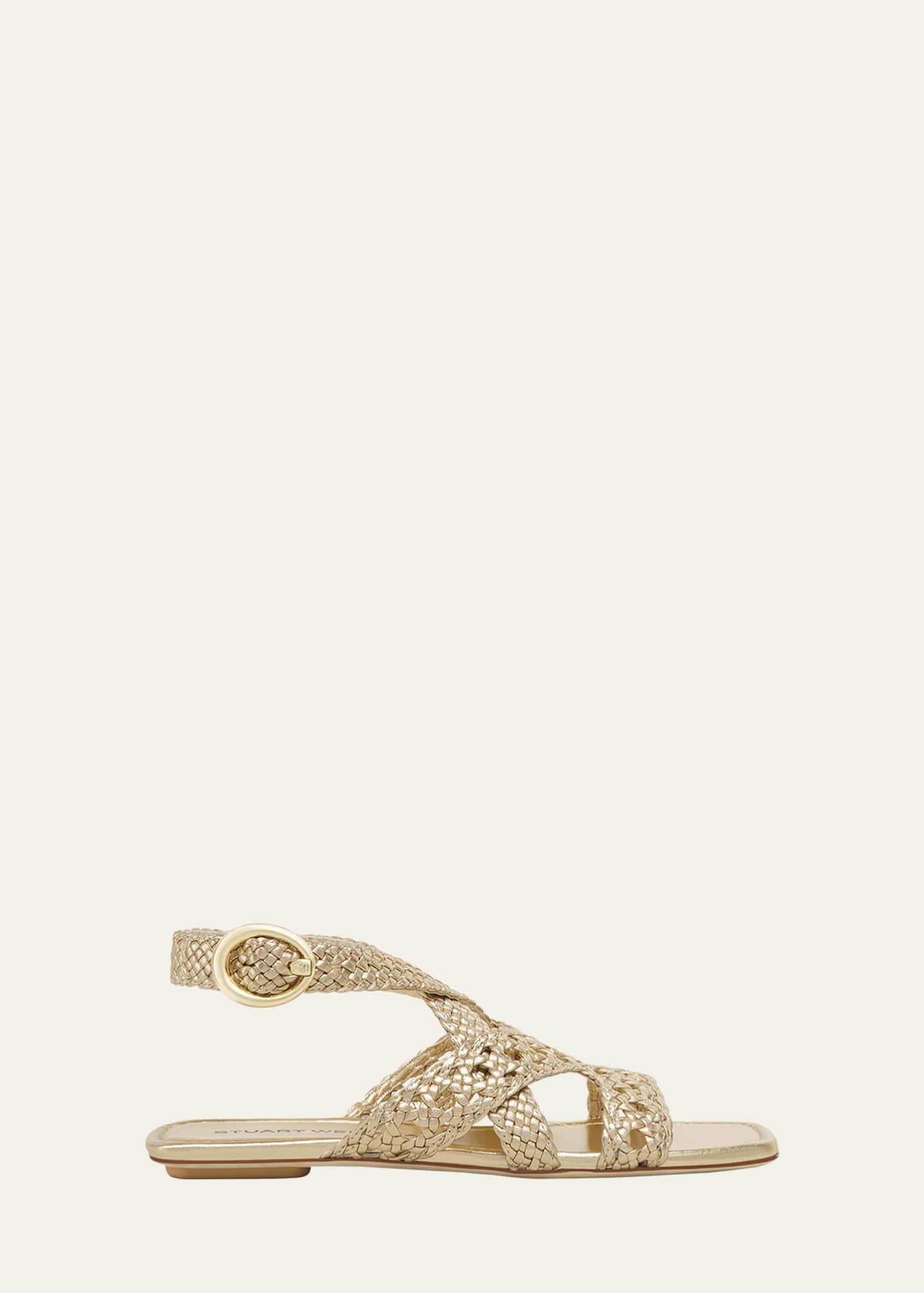 Stuart Weitzman 25SS サンダル・ミュール ベージュ系 Stuart Weitzman Thea Metallic Braided Slingback Sandals
