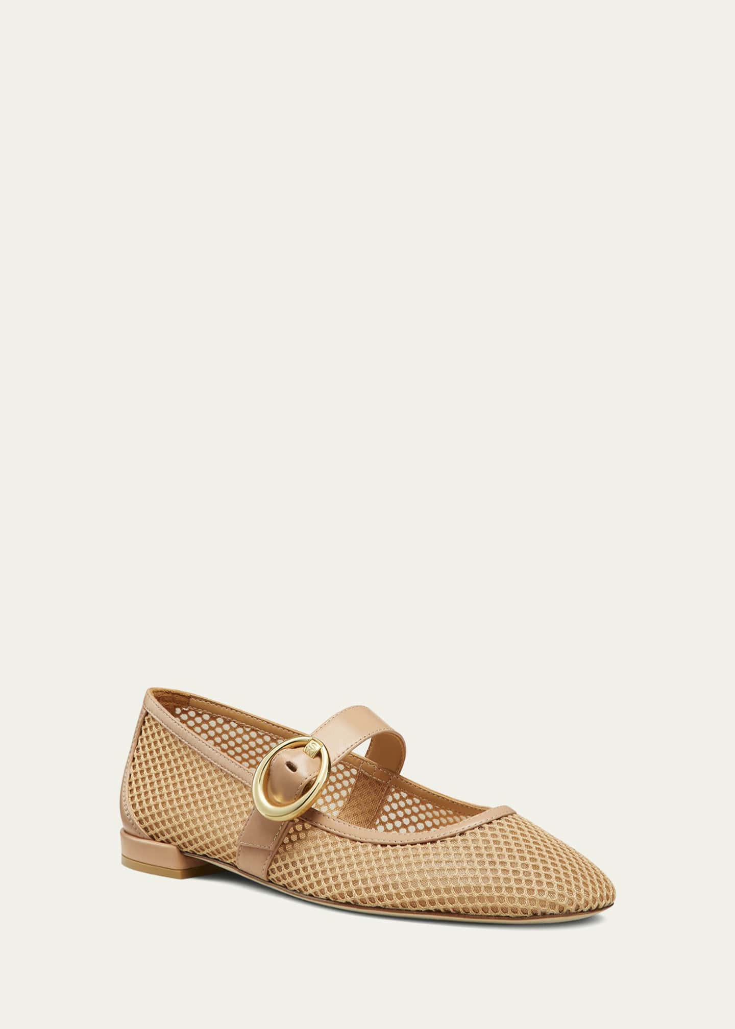 Stuart Weitzman Arabella Net Mary Jane Ballerina Flats Image 2 of 4