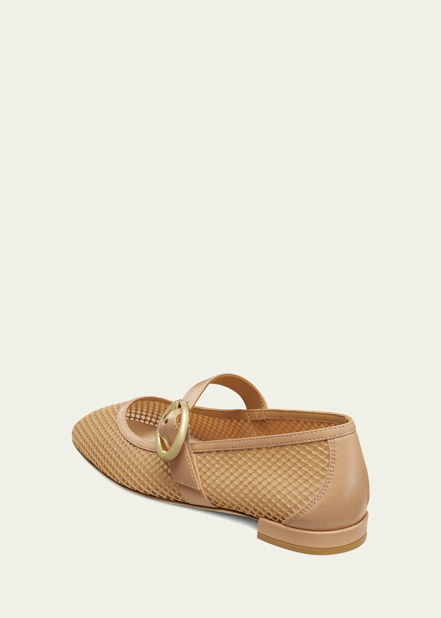 Stuart Weitzman Arabella Net Mary Jane Ballerina Flats Image 3 of 4