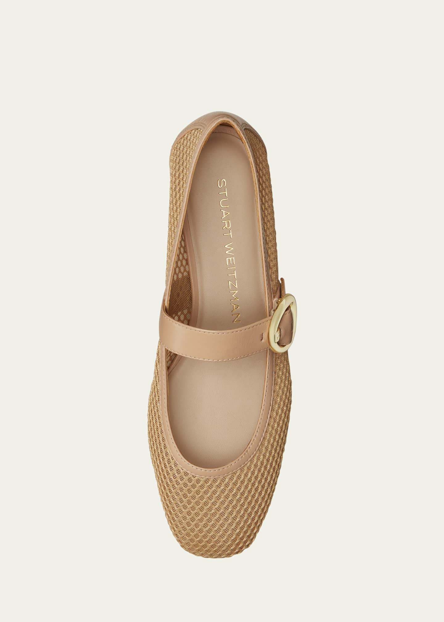 Stuart Weitzman Arabella Net Mary Jane Ballerina Flats Image 4 of 4