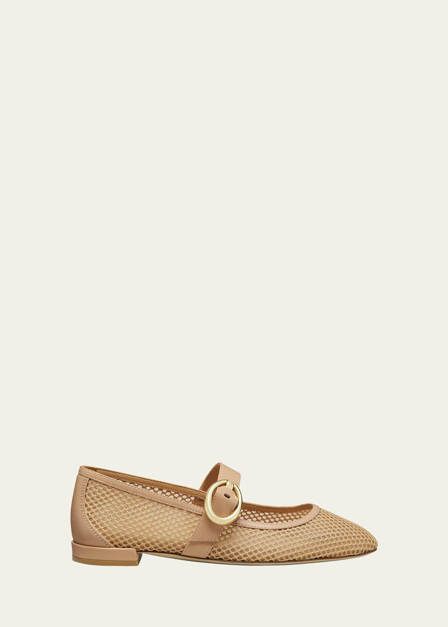Stuart Weitzman Arabella Net Mary Jane Ballerina Flats Image 1 of 4