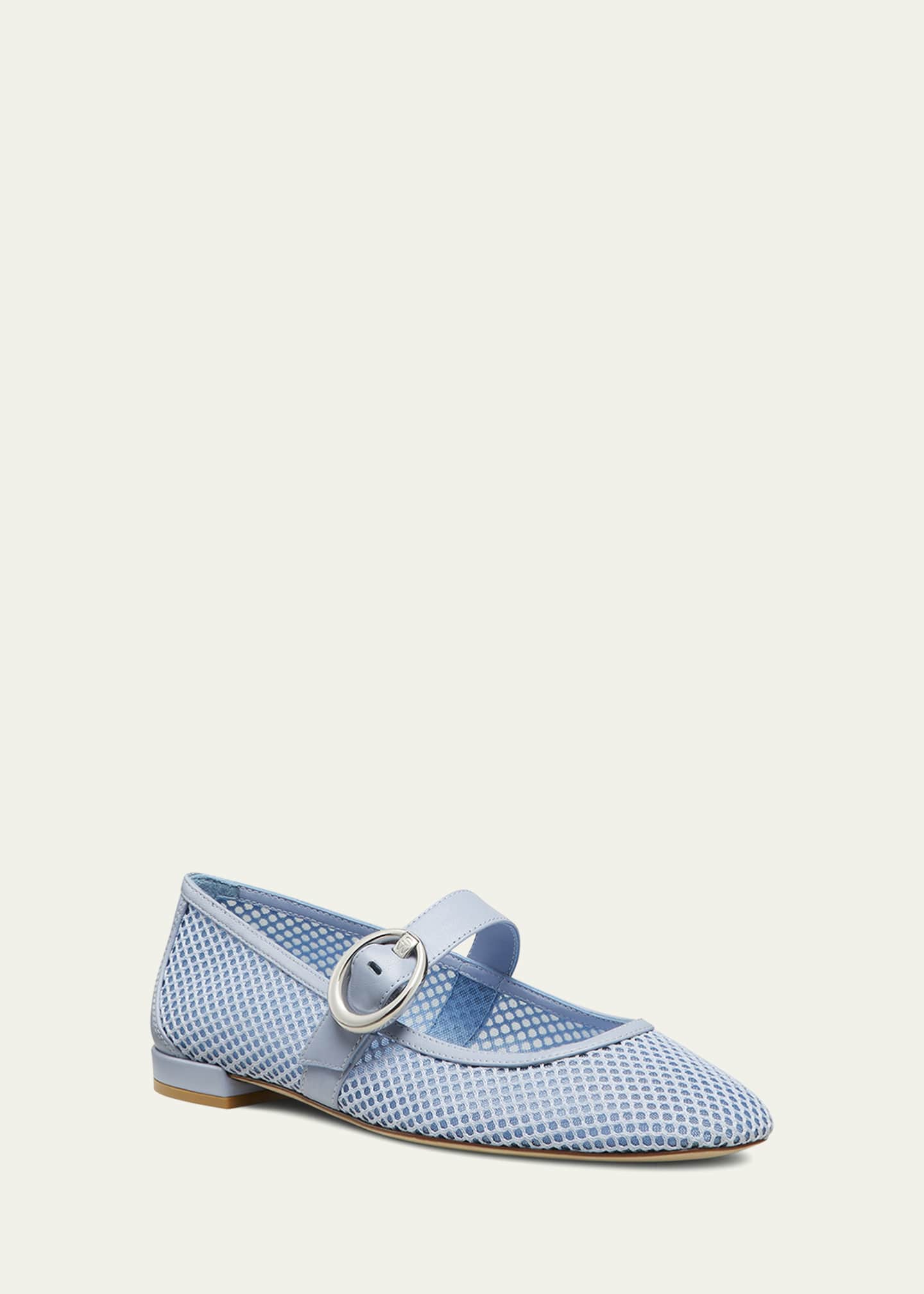 Stuart Weitzman Arabella Net Mary Jane Ballerina Flats Image 2 of 4