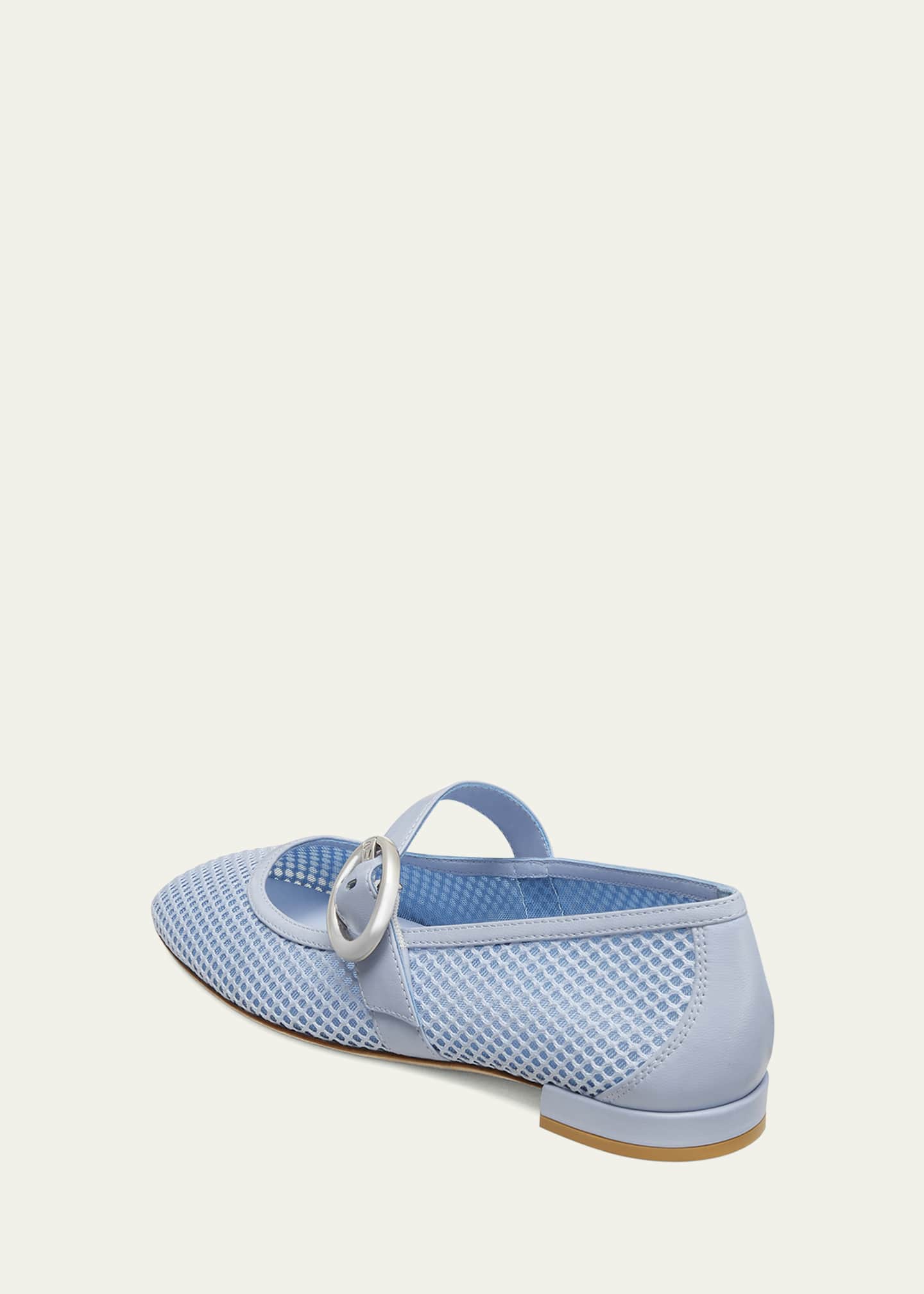 Stuart Weitzman Arabella Net Mary Jane Ballerina Flats Image 3 of 4