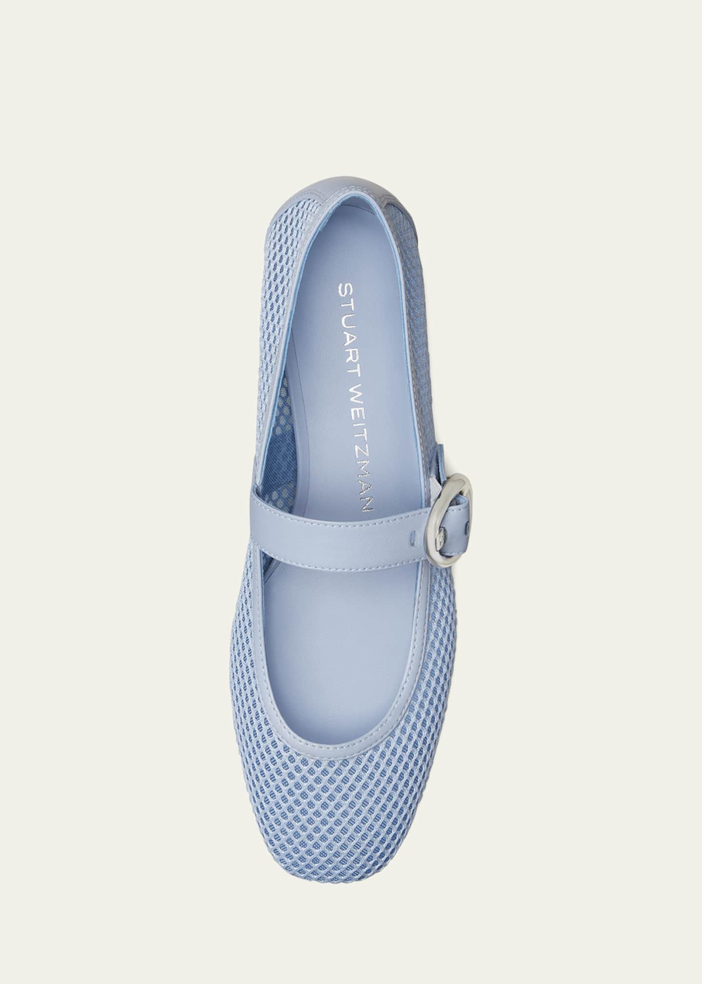 Stuart Weitzman Arabella Net Mary Jane Ballerina Flats Image 4 of 4
