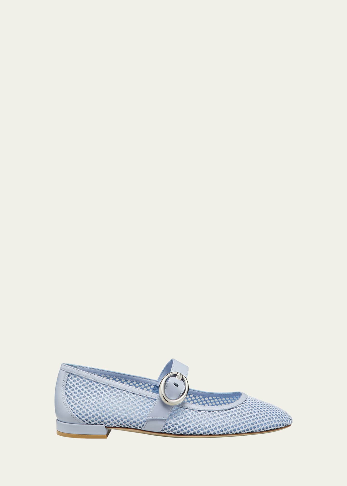 Stuart Weitzman Arabella Net Mary Jane Ballerina Flats Image 1 of 4