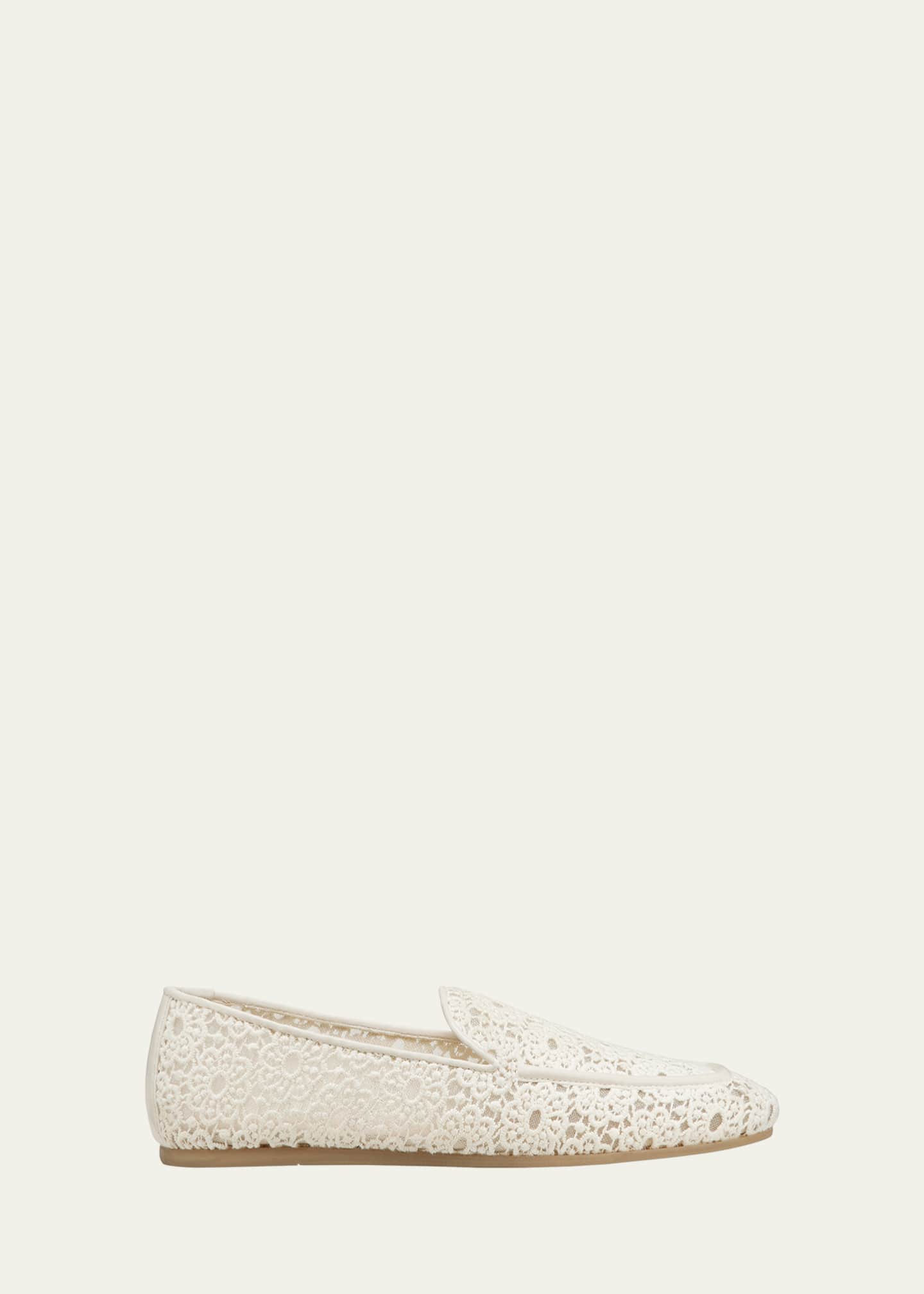 Stuart Weitzman Lee Crochet Leather Loafers Image 1 of 3