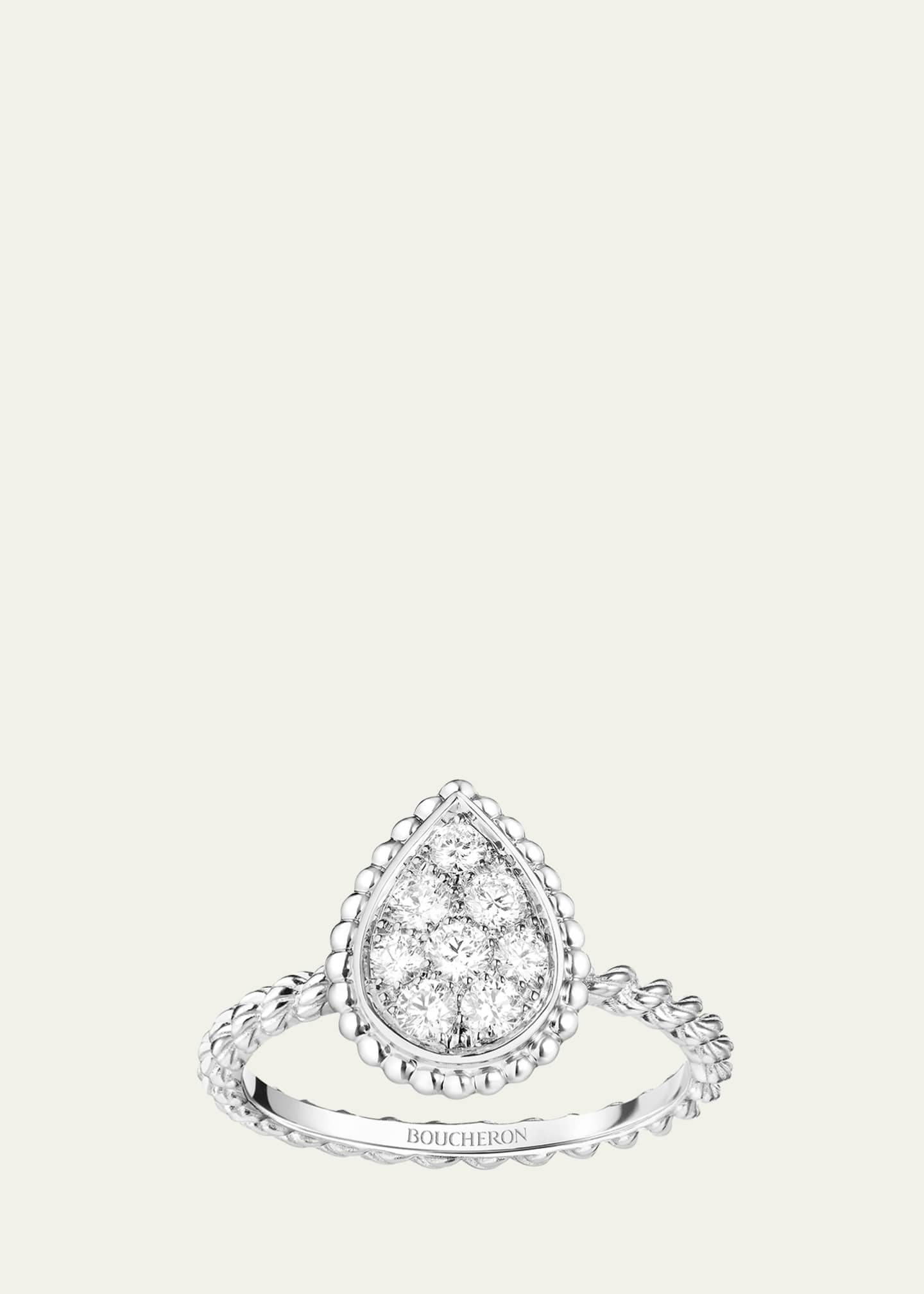 Boucheron 18K White Gold Serpent Boheme Diamond Ring with S Motif Image 1 of 3