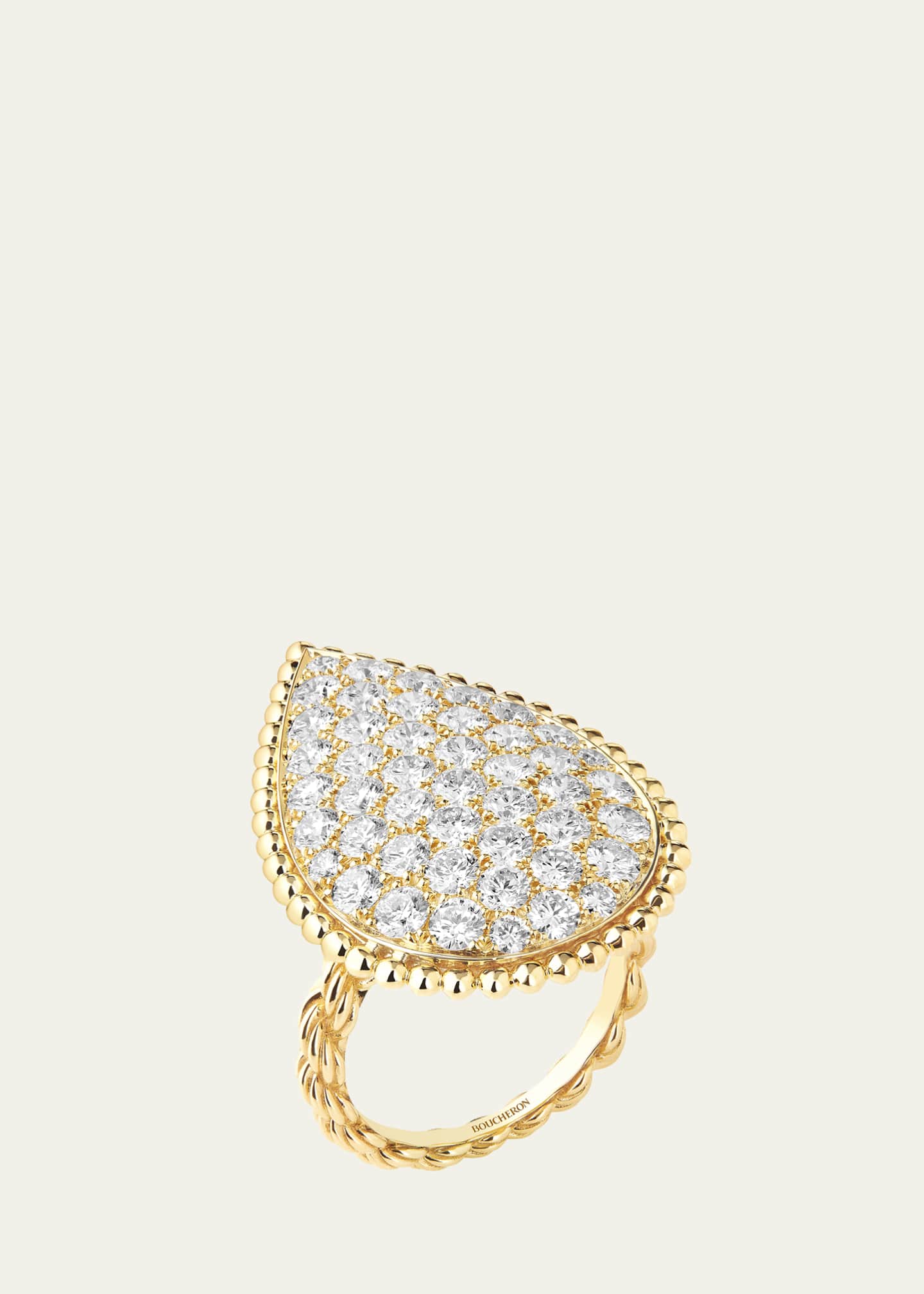 Boucheron XL 18K Yellow Gold Serpent Boheme Diamond Ring Image 1 of 3