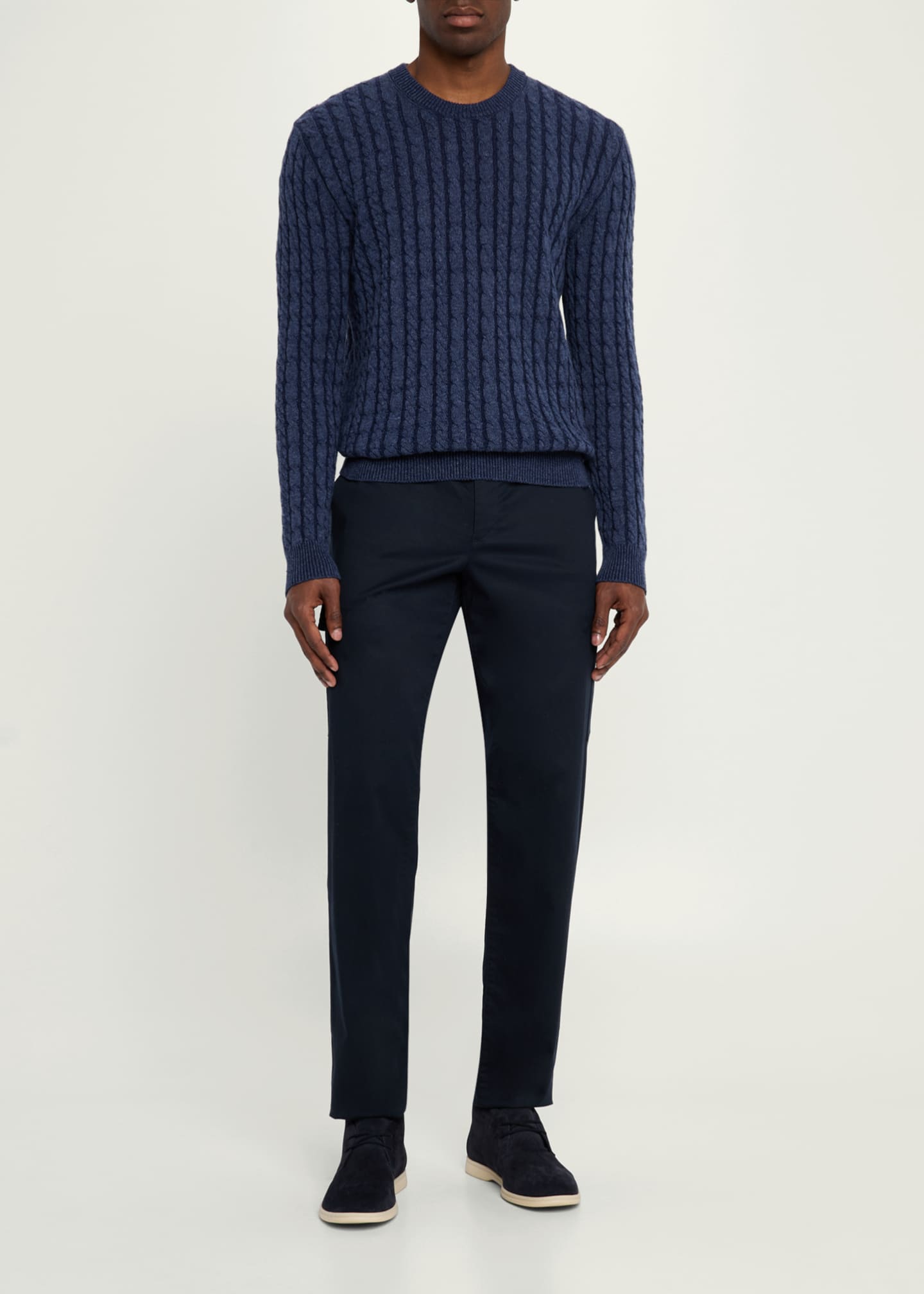 Sease Men's Linen-Cashmere Cable Sweater Image 2 of 5