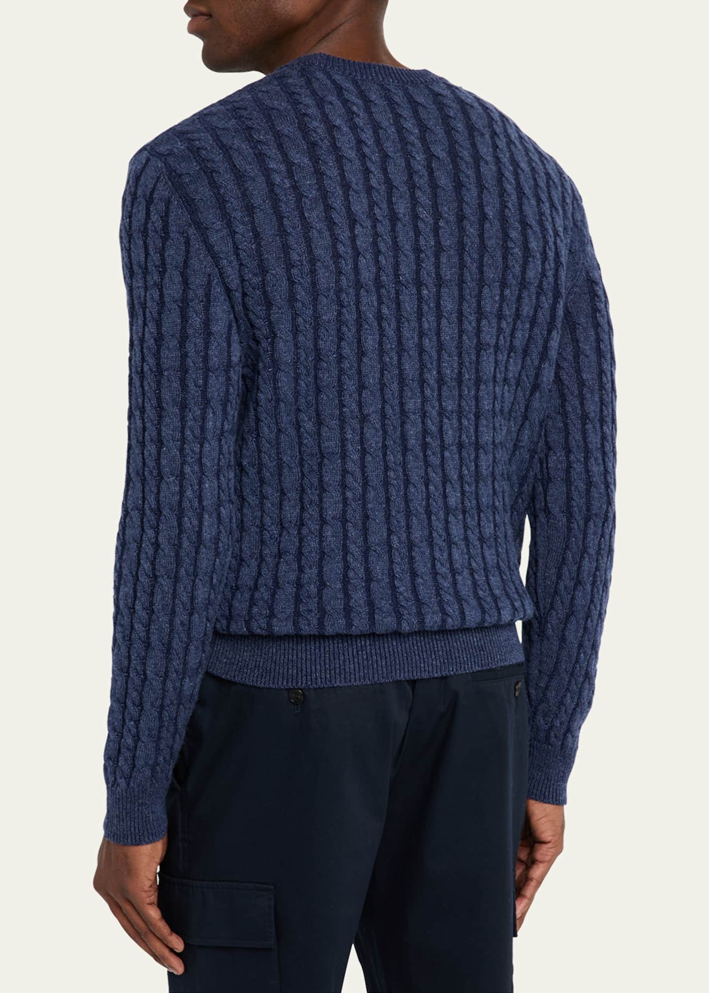 Sease Men's Linen-Cashmere Cable Sweater Image 3 of 5