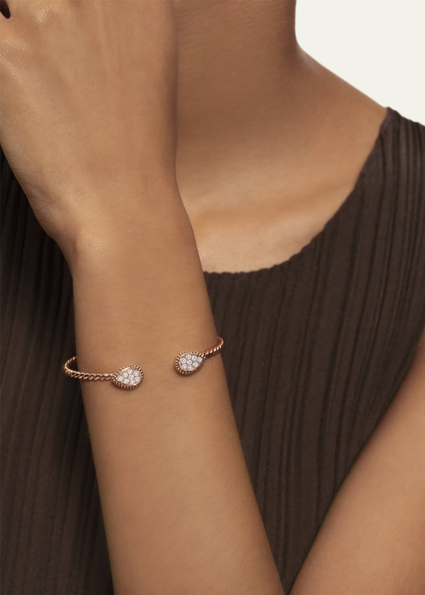 Boucheron 18K Rose Gold Serpent Boheme Bracelet with Diamonds Image 2 of 3