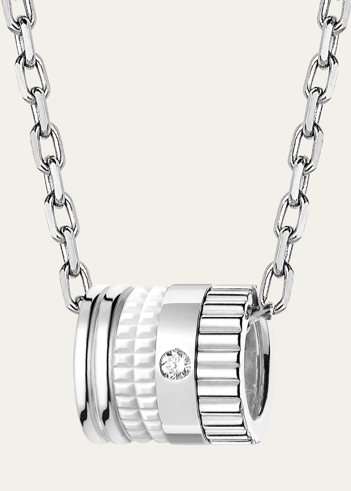 Boucheron 18K White Gold Quatre Double White Edition Pendant Necklace with Diamond Image 2 of 3