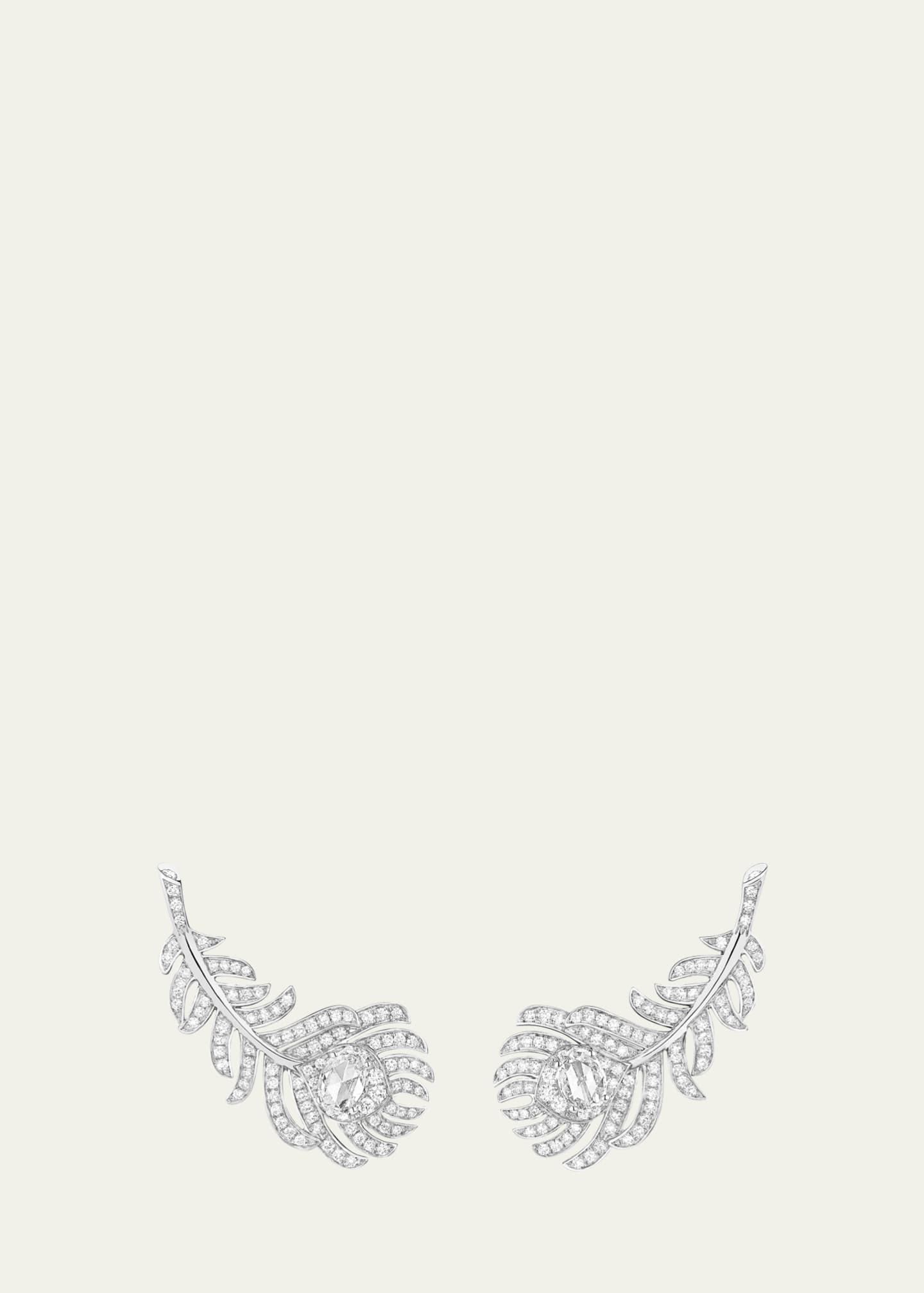 Boucheron Plume de Paon Diamond Ear Clips Image 1 of 2