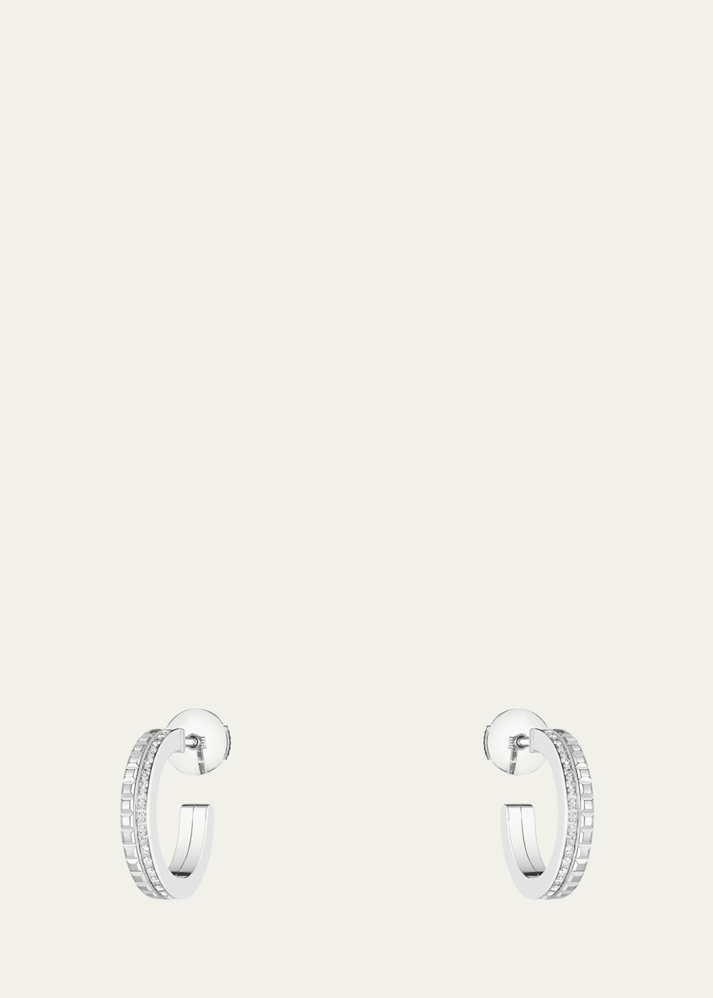 Boucheron 18K White Gold Quatre Radiant Edition Diamond Hoop Earrings Image 3 of 3