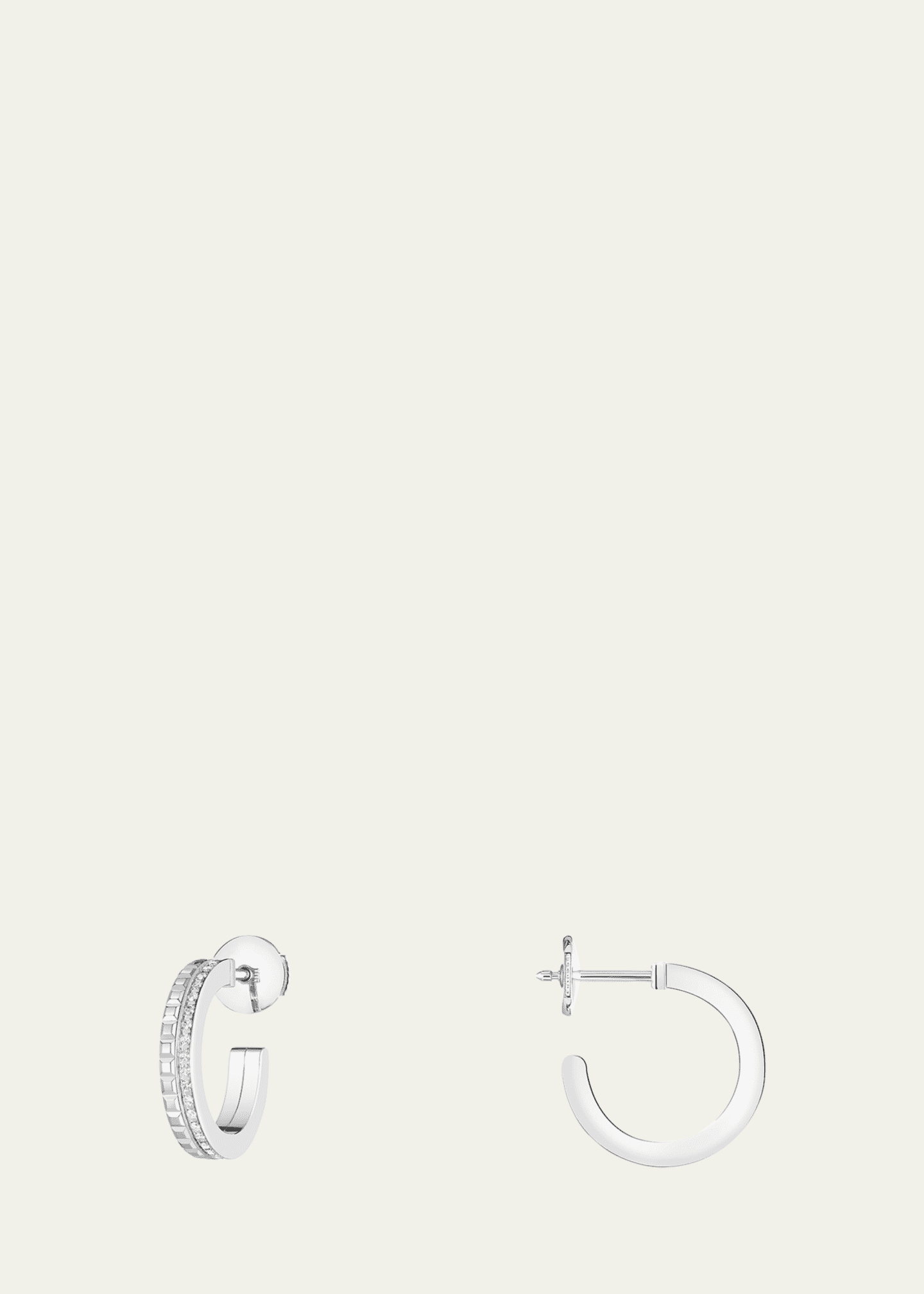 Boucheron 18K White Gold Quatre Radiant Edition Diamond Hoop Earrings Image 1 of 3