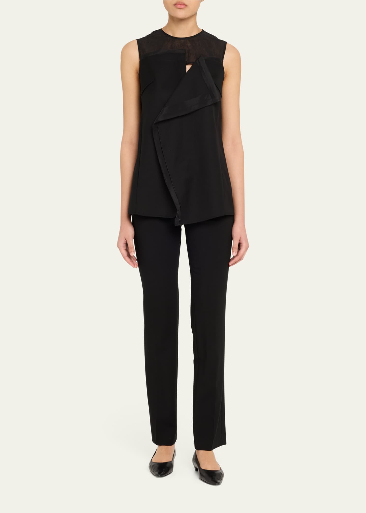 Jason Wu Collection Asymmetrical Draped Slub Suiting Top Image 2 of 5
