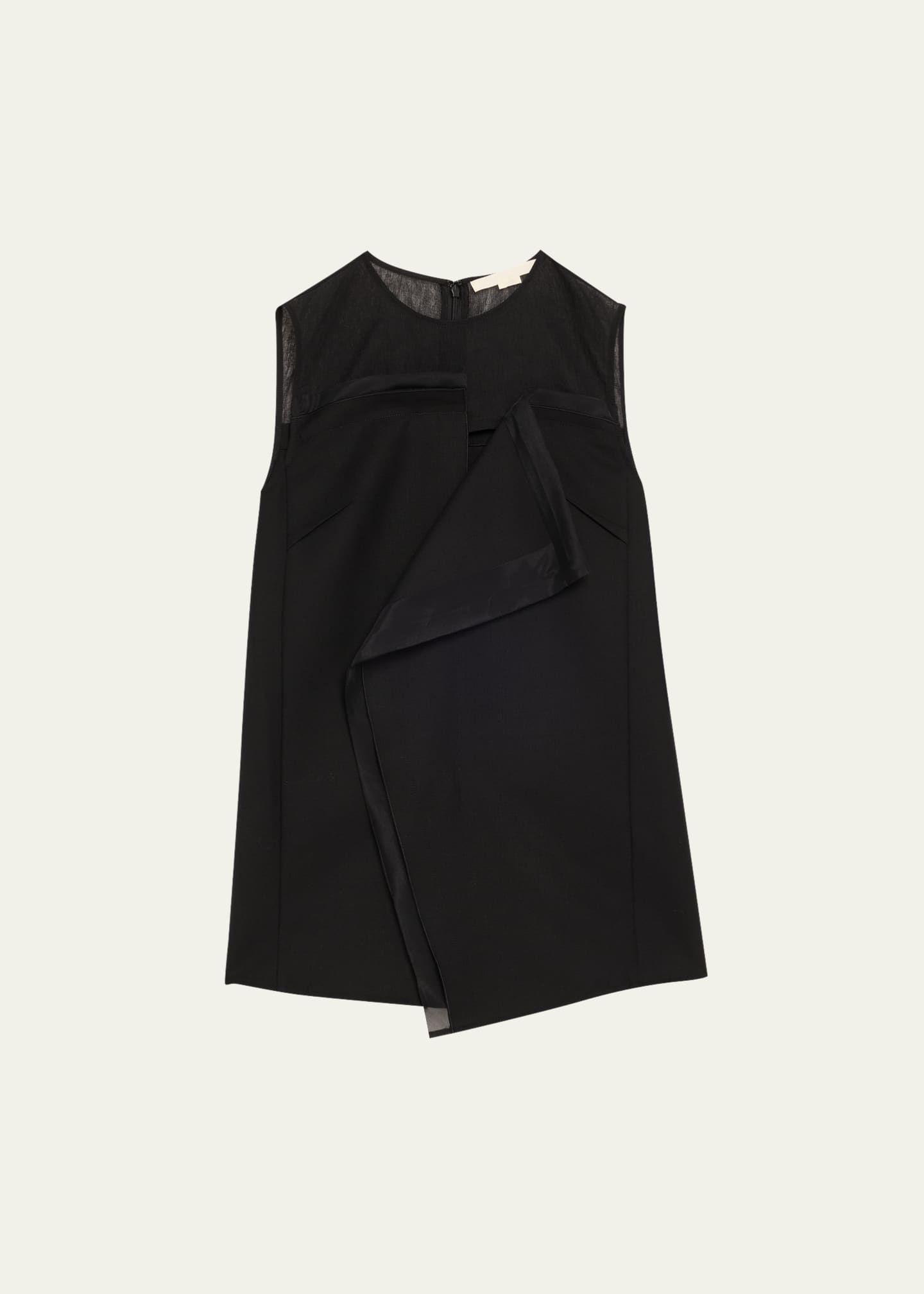 Jason Wu Collection Asymmetrical Draped Slub Suiting Top Image 1 of 5