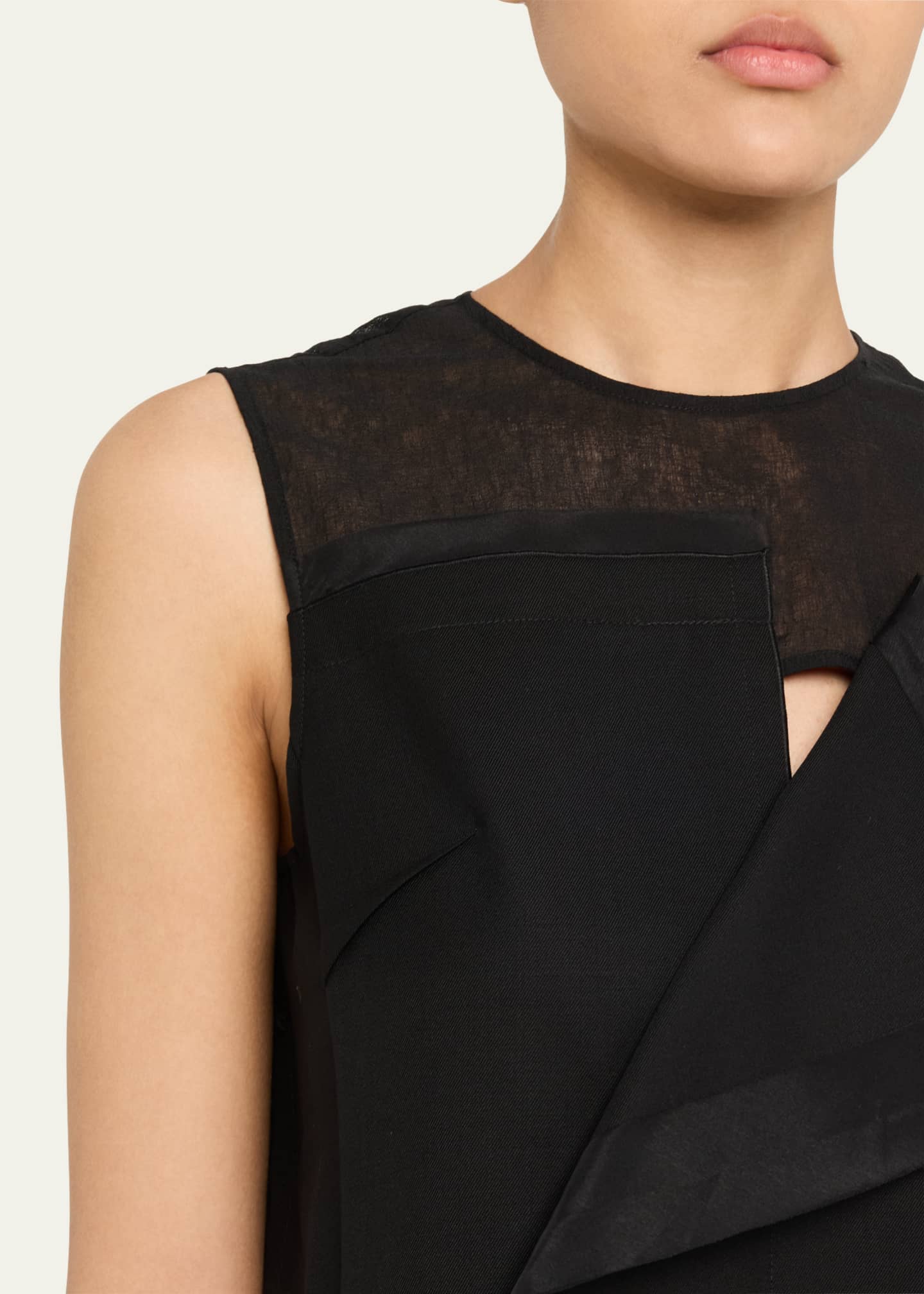 Jason Wu Collection Asymmetrical Draped Slub Suiting Top Image 5 of 5