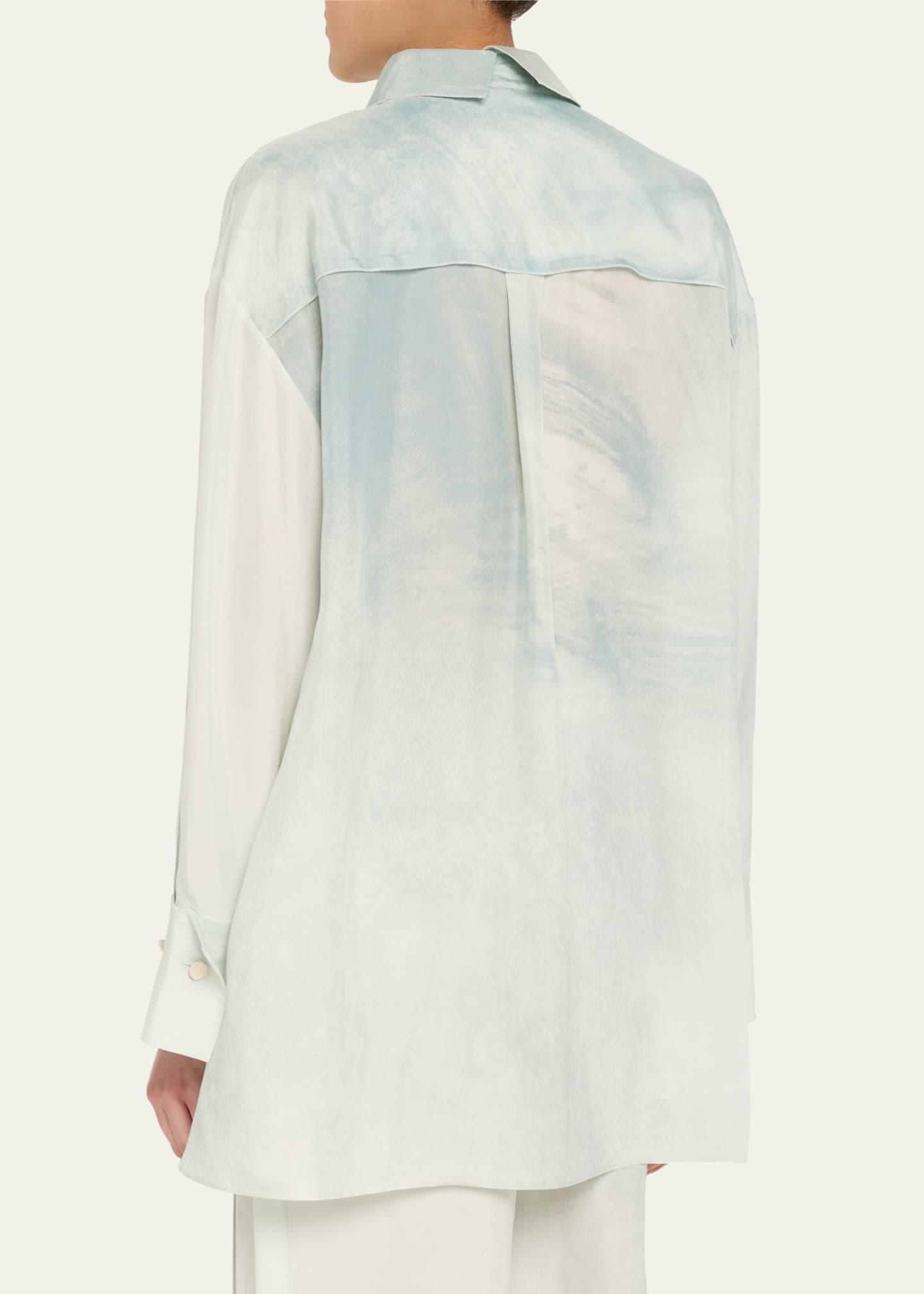 Jason Wu Collection Oversized Button-Up Silk Habotai Shirt Image 3 of 5