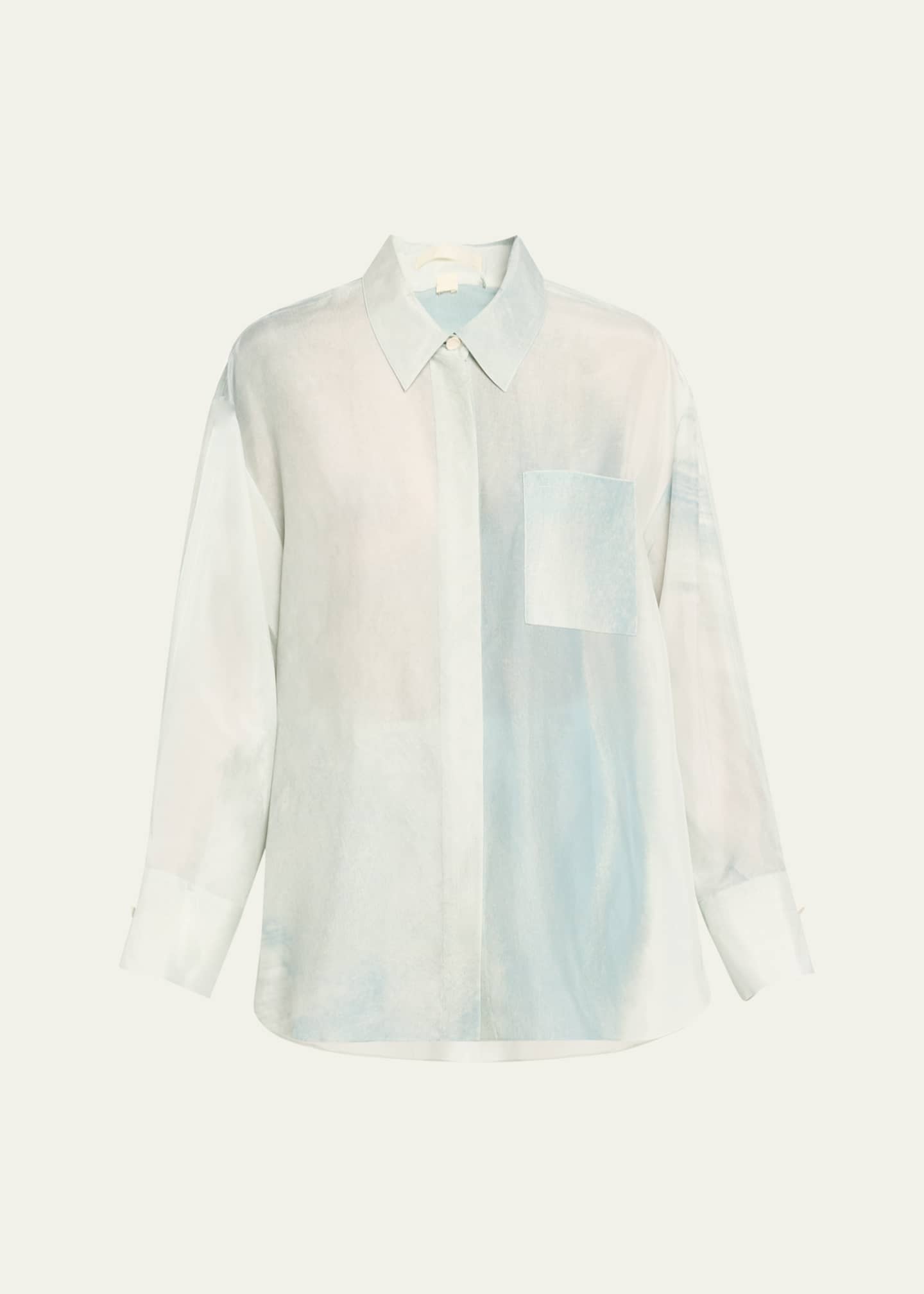 Jason Wu Collection Oversized Button-Up Silk Habotai Shirt Image 1 of 5