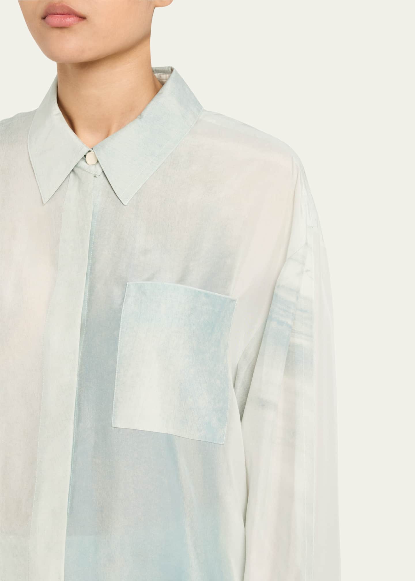 Jason Wu Collection Oversized Button-Up Silk Habotai Shirt Image 5 of 5