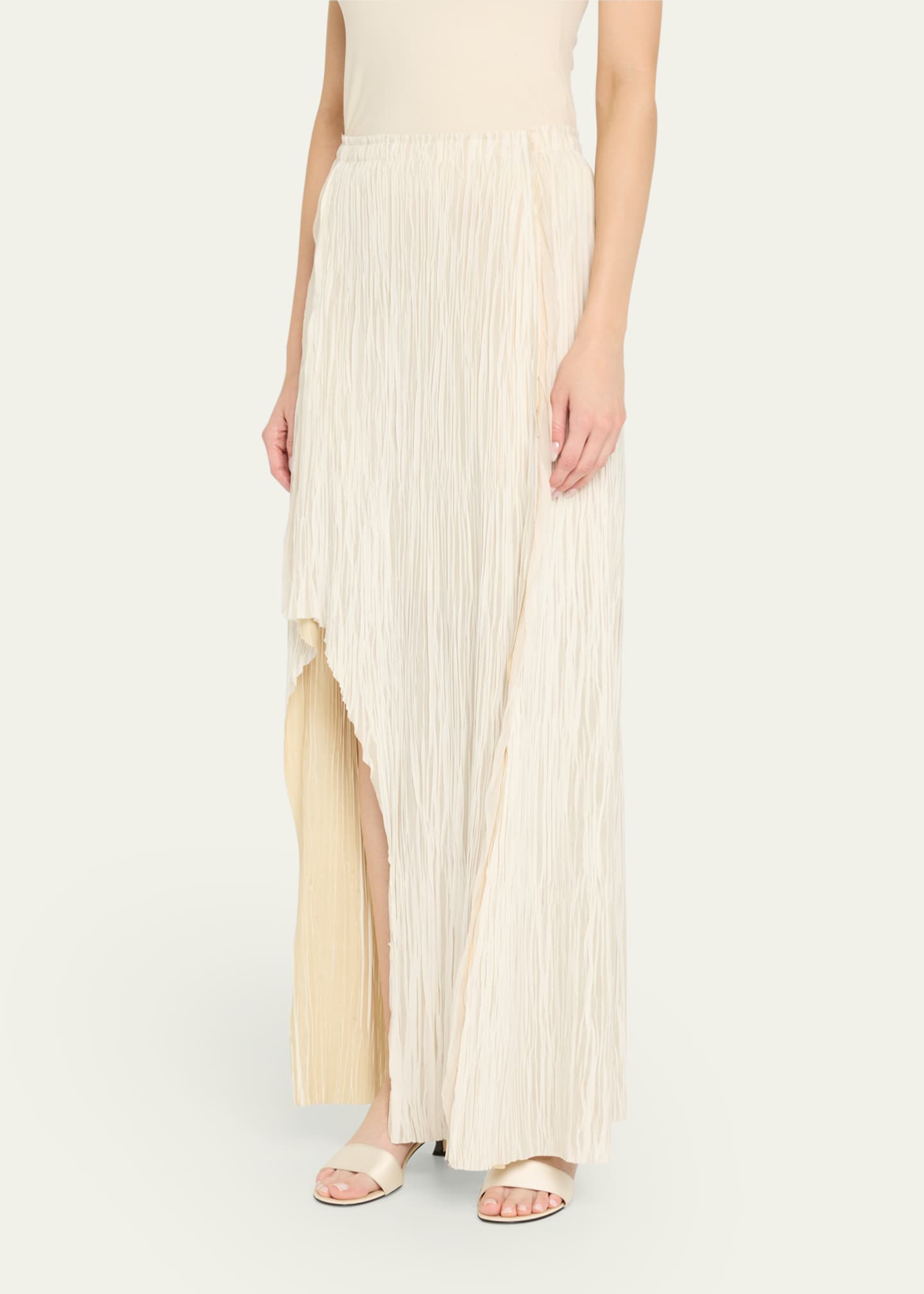 Jason Wu Collection Bicolor Asymmetric Slit Pleated Maxi Skirt Image 4 of 5