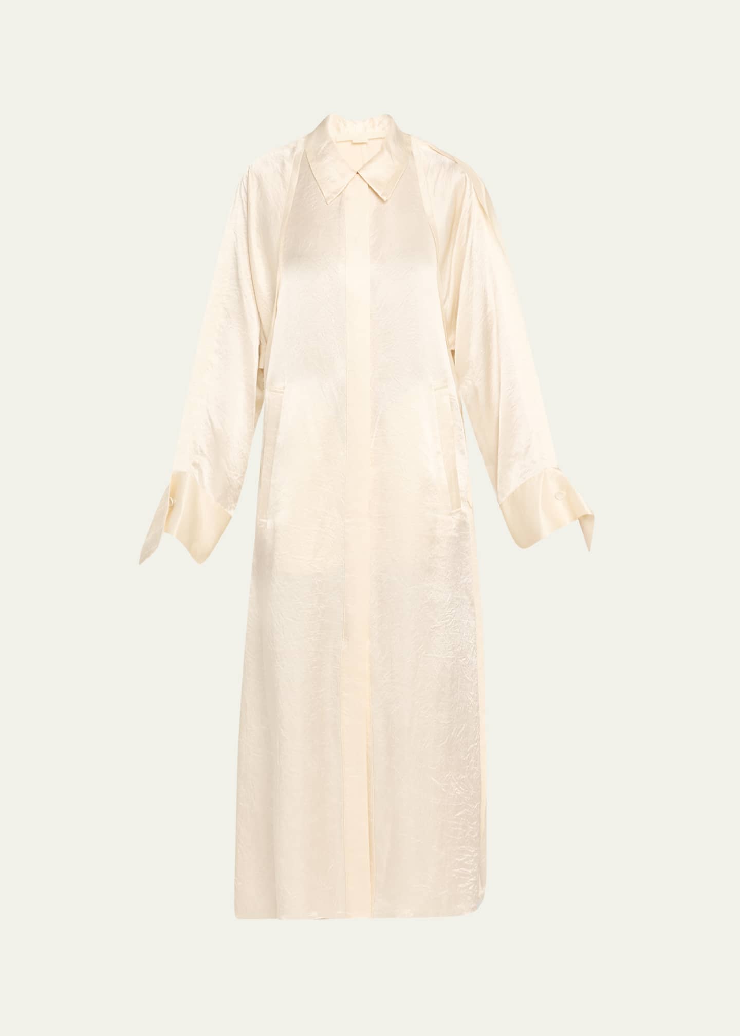 Jason Wu Collection Raglan Sleeve Crinkled Satin Trench Coat Image 1 of 5
