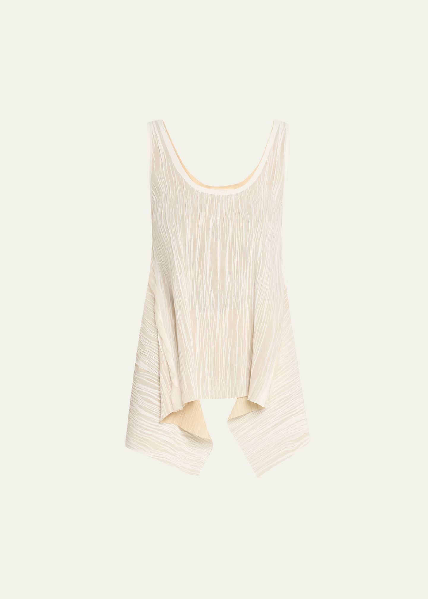 Jason Wu Collection Crinkled Bicolor Scoop-Neck Tank Top Image 1 of 5
