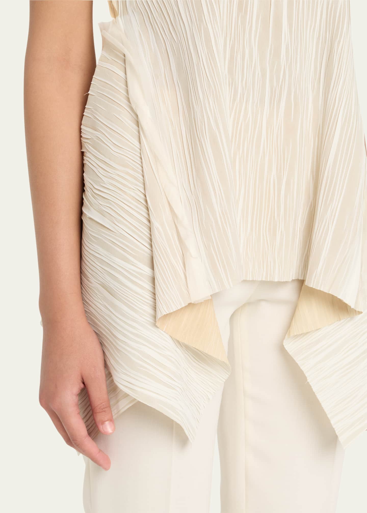 Jason Wu Collection Crinkled Bicolor Scoop-Neck Tank Top Image 5 of 5