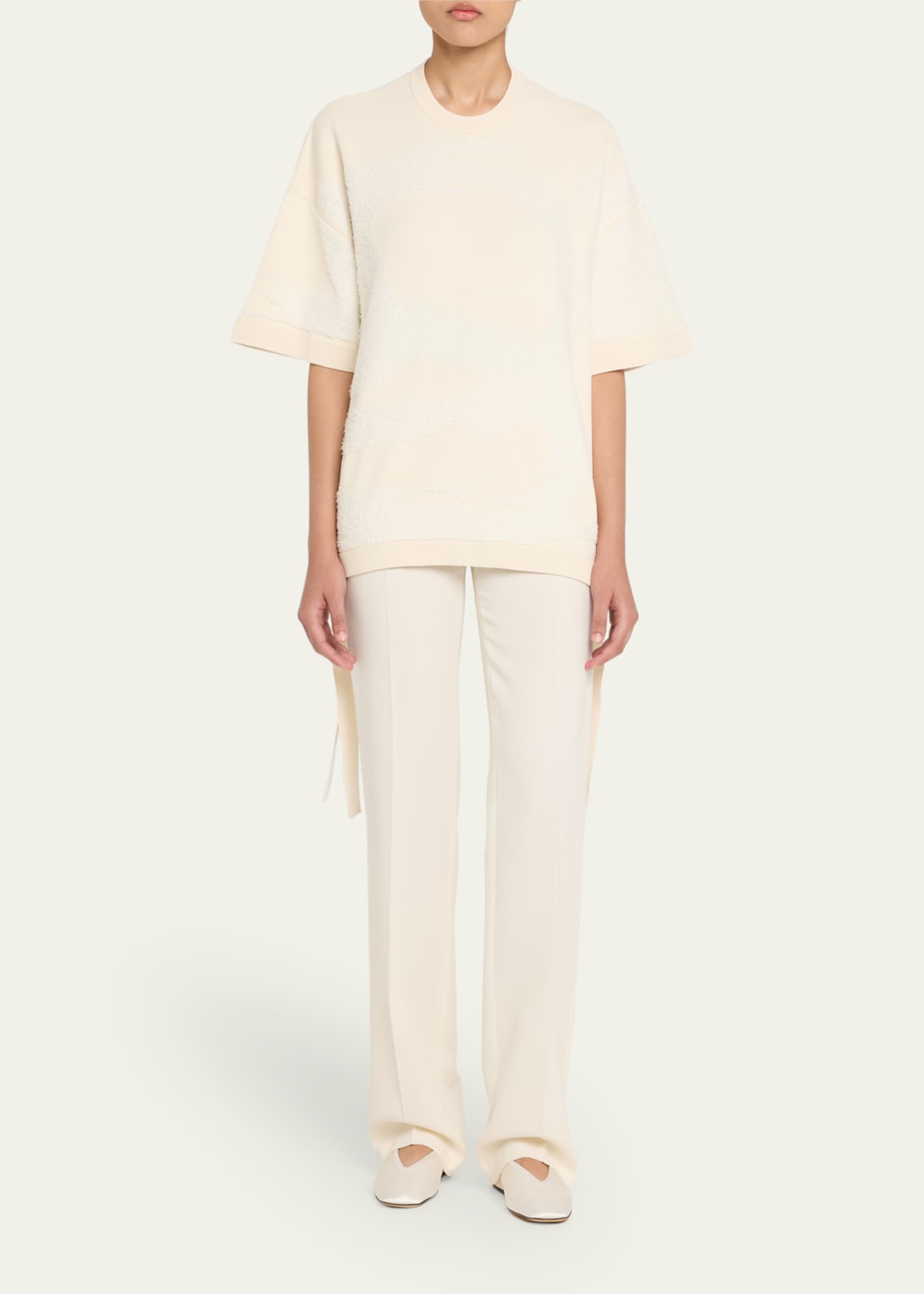 Jason Wu Collection Crewneck Looped Fringe Jacquard T-Shirt Image 2 of 5