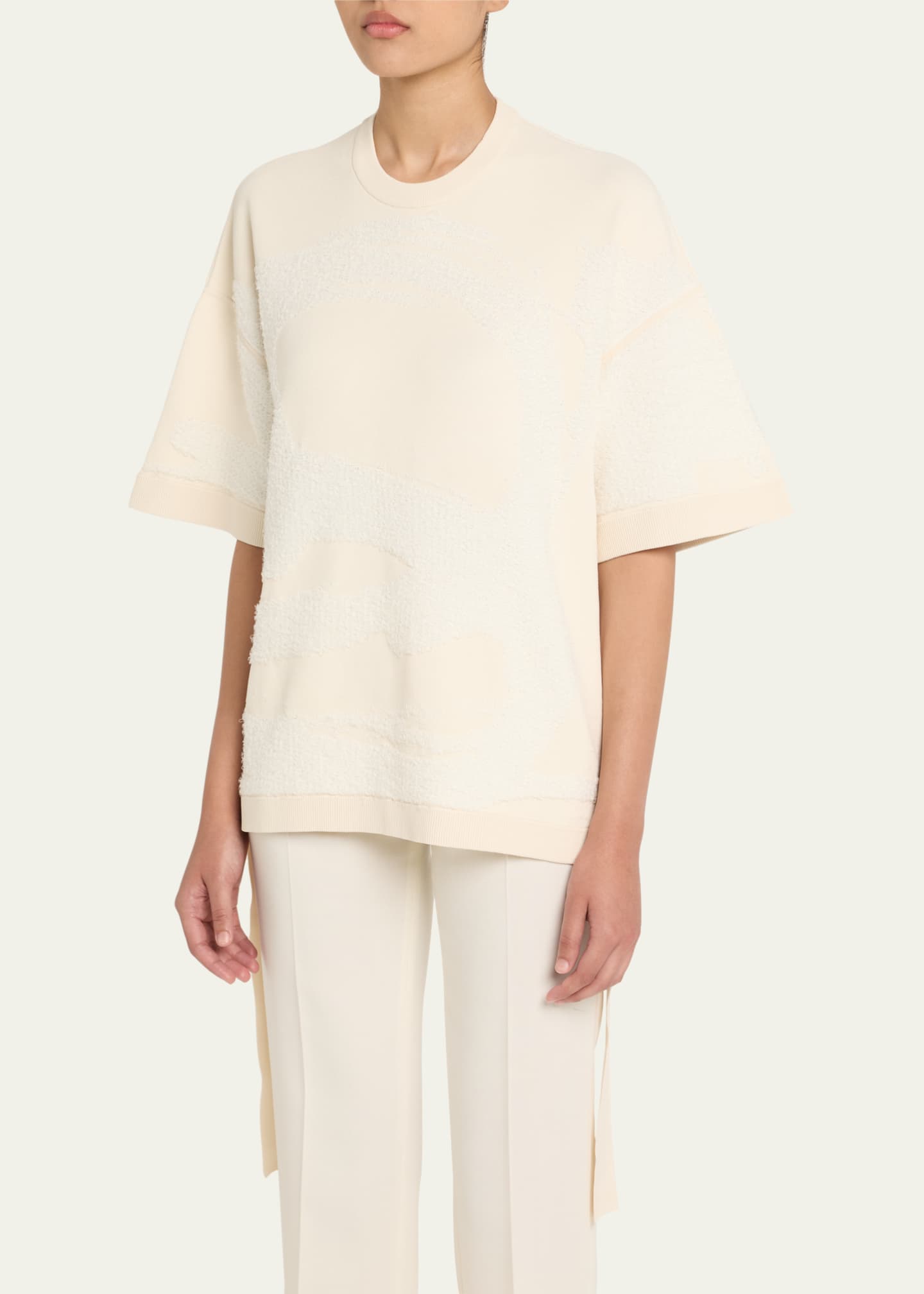 Jason Wu Collection Crewneck Looped Fringe Jacquard T-Shirt Image 4 of 5