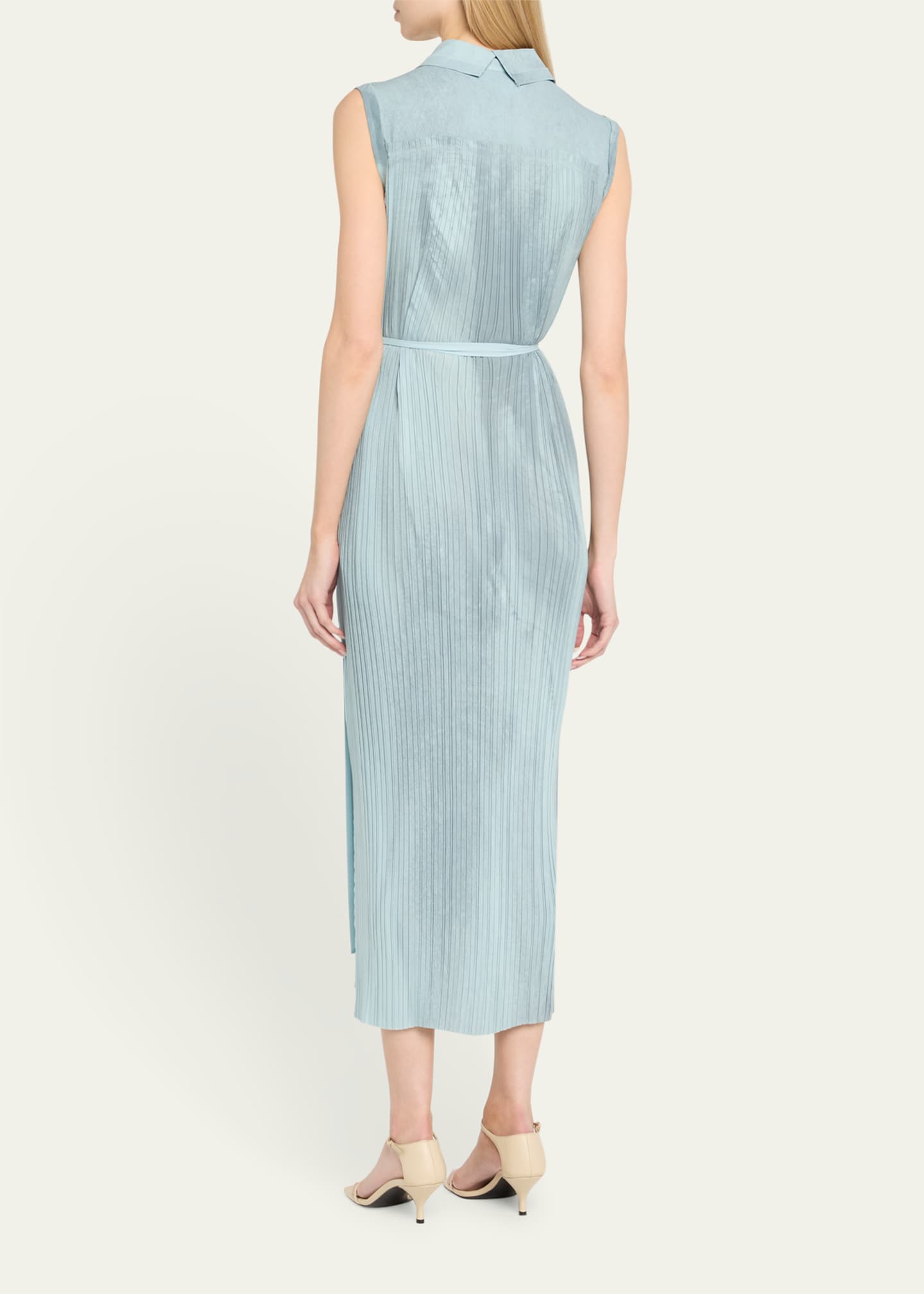 Jason Wu Collection Pleated Georgette Sleeveless Shirtdress Image 3 of 5