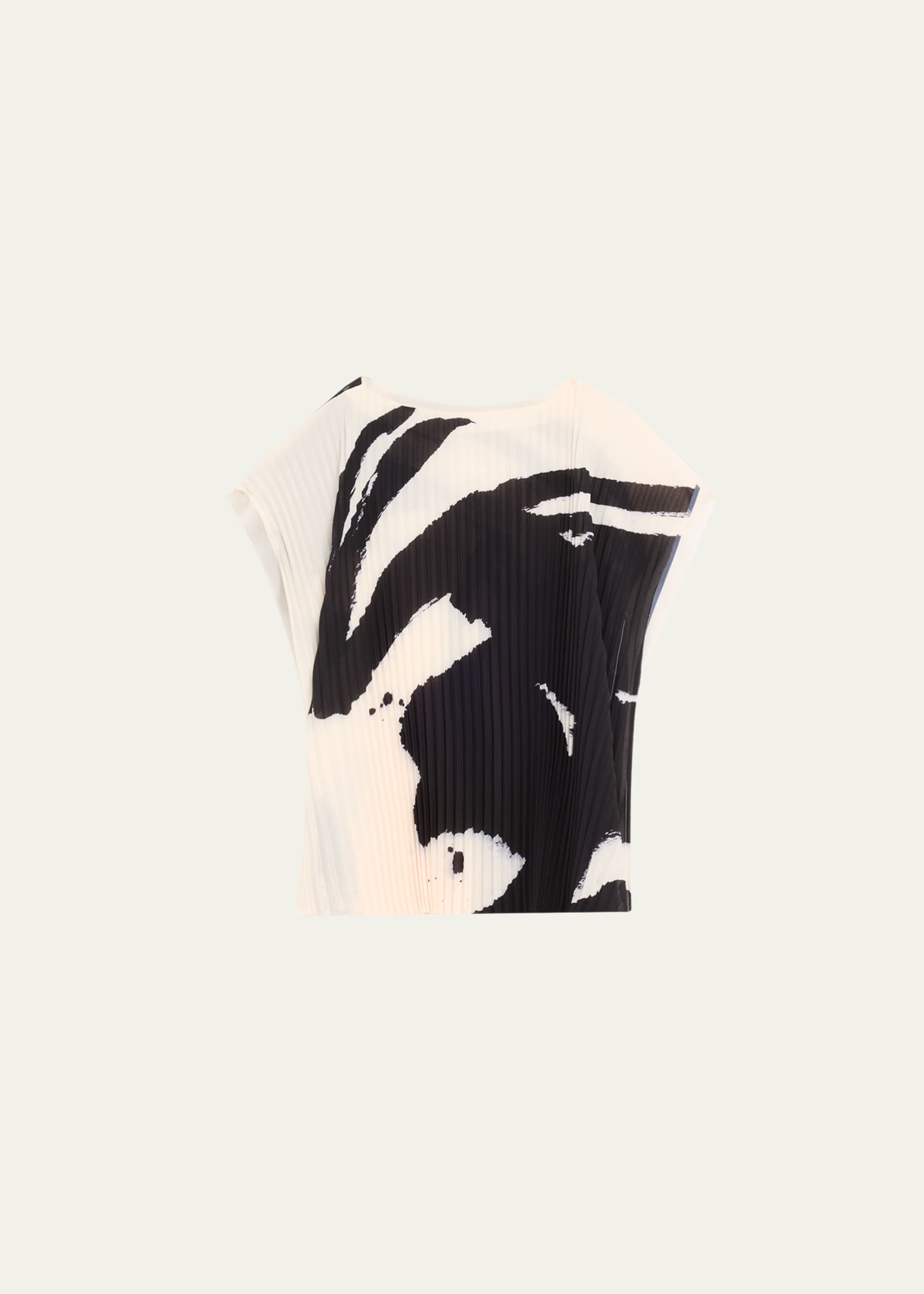 Jason Wu Collection Boatneck Pleated Square Top With Artwork By Tong Image 1 of 5