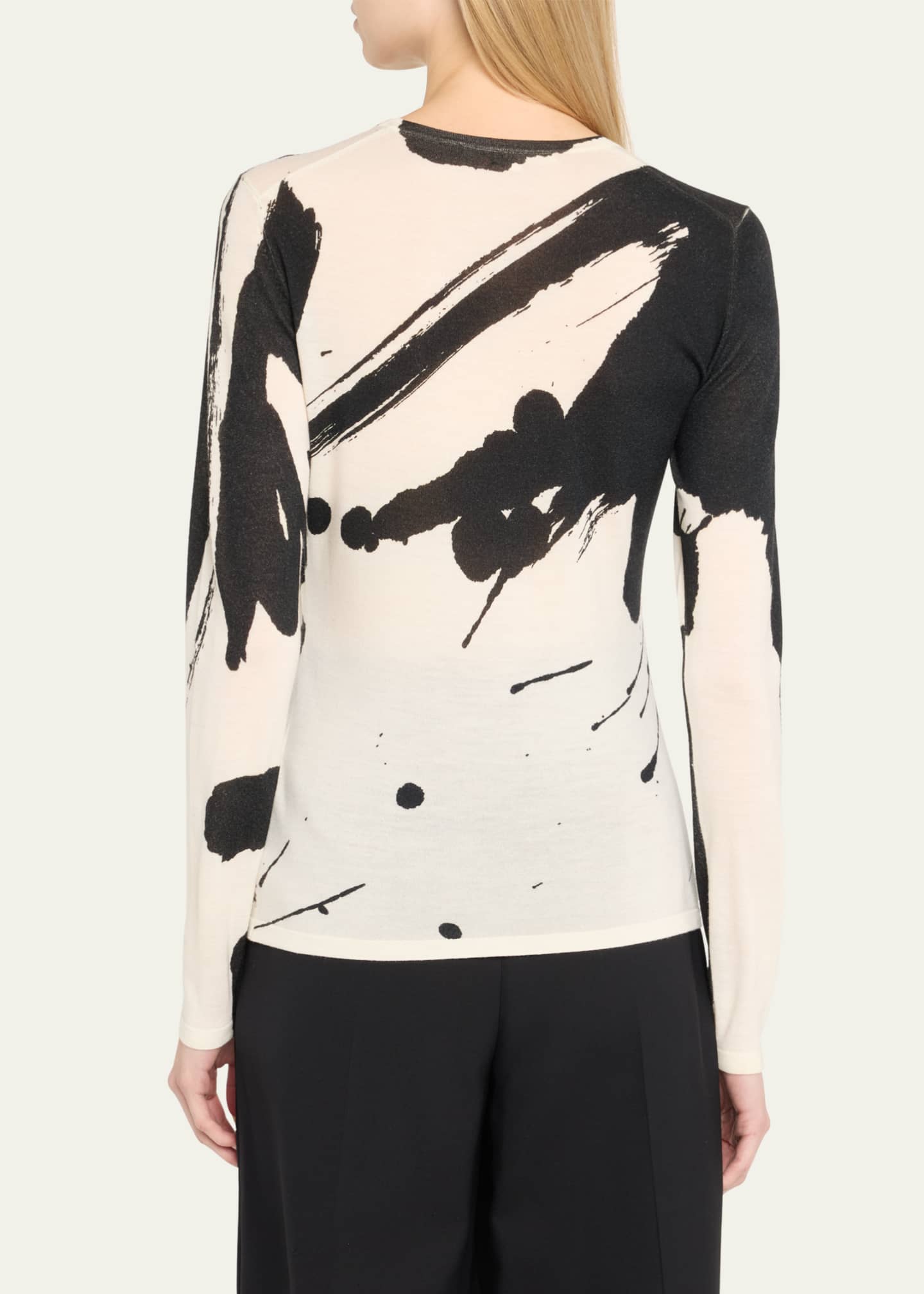 Jason Wu Collection Abstract Long Sleeve Merino Wool Sweater Image 3 of 5