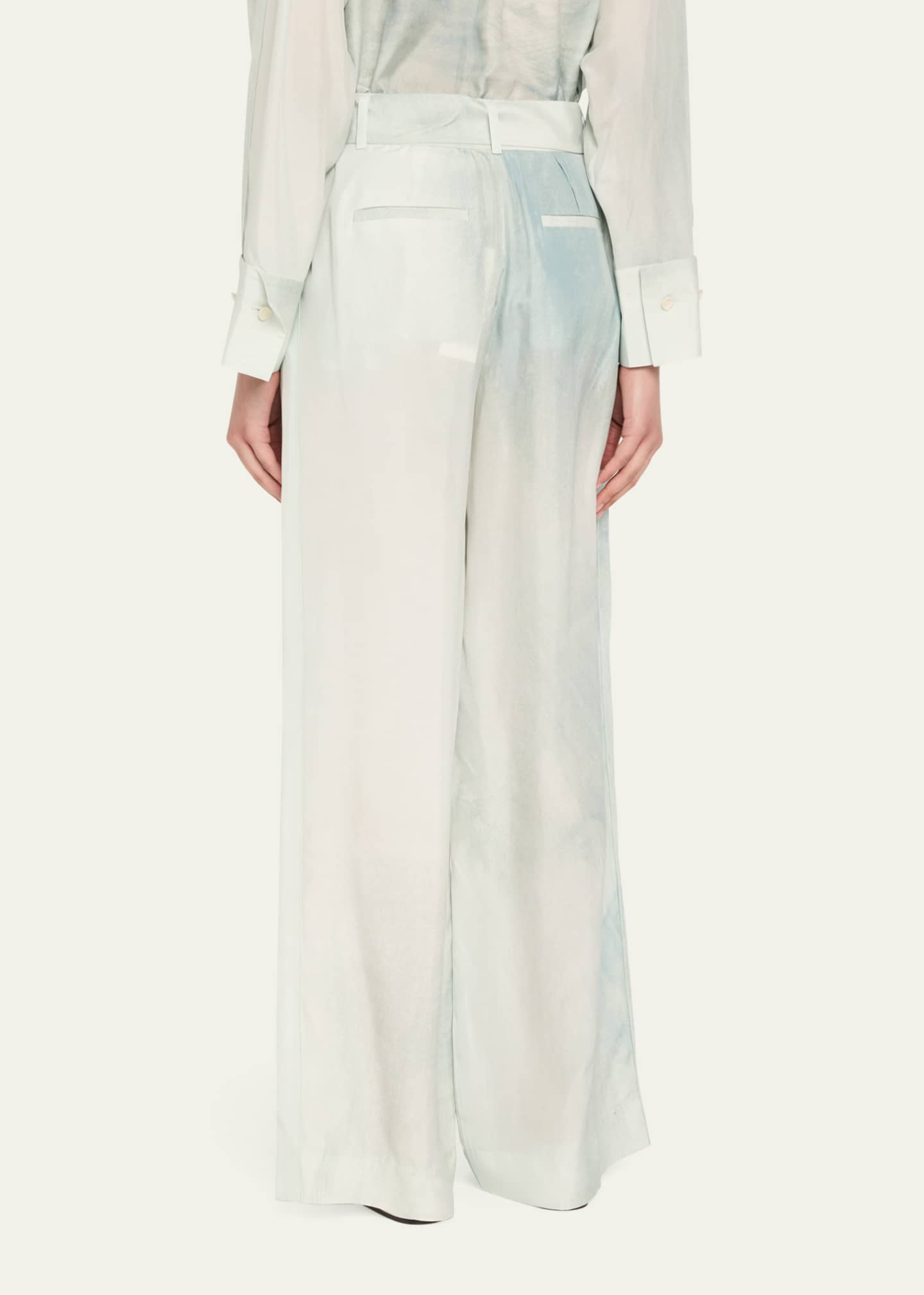Jason Wu Collection High-Rise Pleat Front Silk Habotai Pants Image 3 of 5
