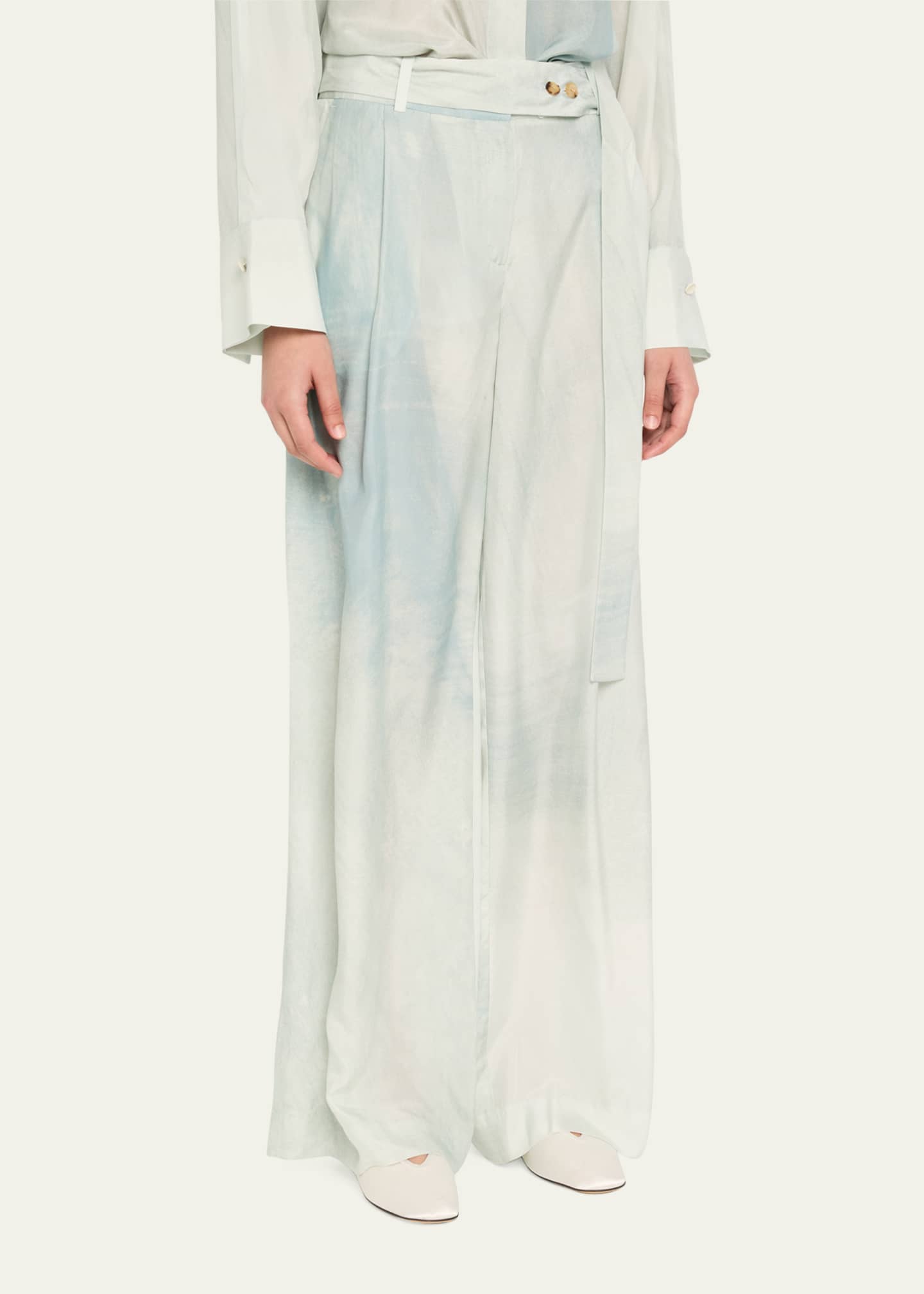 Jason Wu Collection High-Rise Pleat Front Silk Habotai Pants Image 4 of 5
