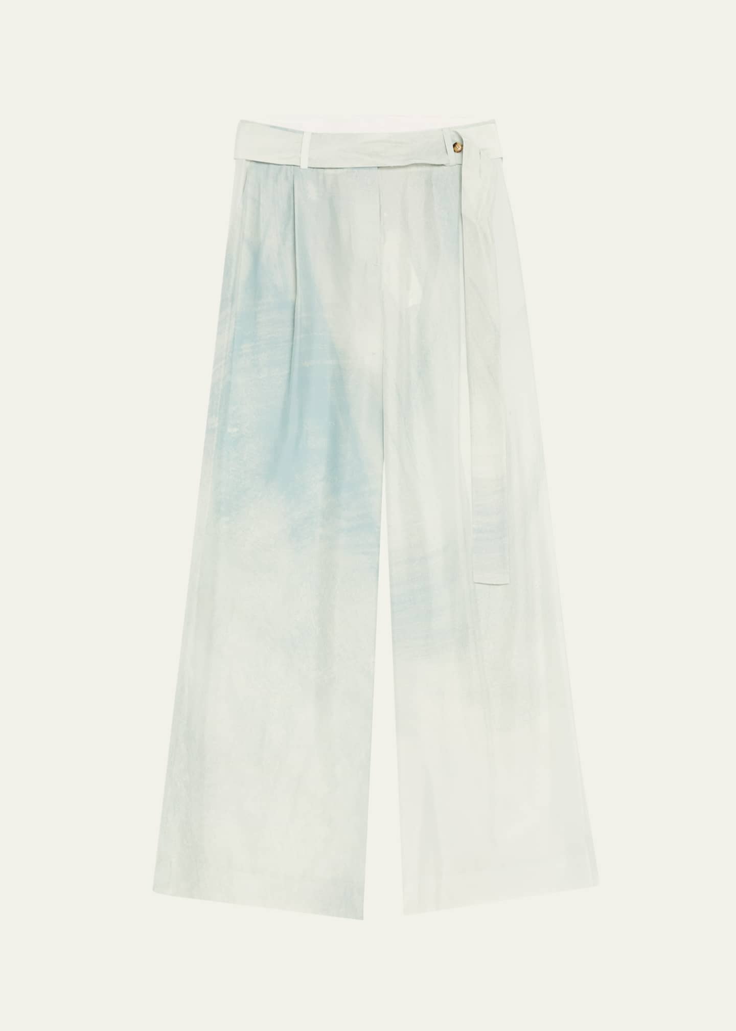 Jason Wu Collection High-Rise Pleat Front Silk Habotai Pants Image 1 of 5