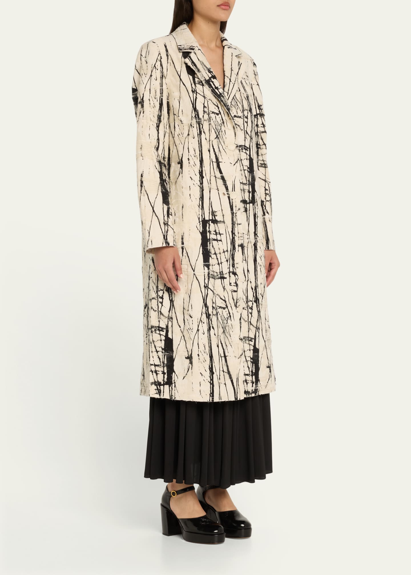 Jason Wu Collection Ink-Patterend Jacquard Coat Image 4 of 5