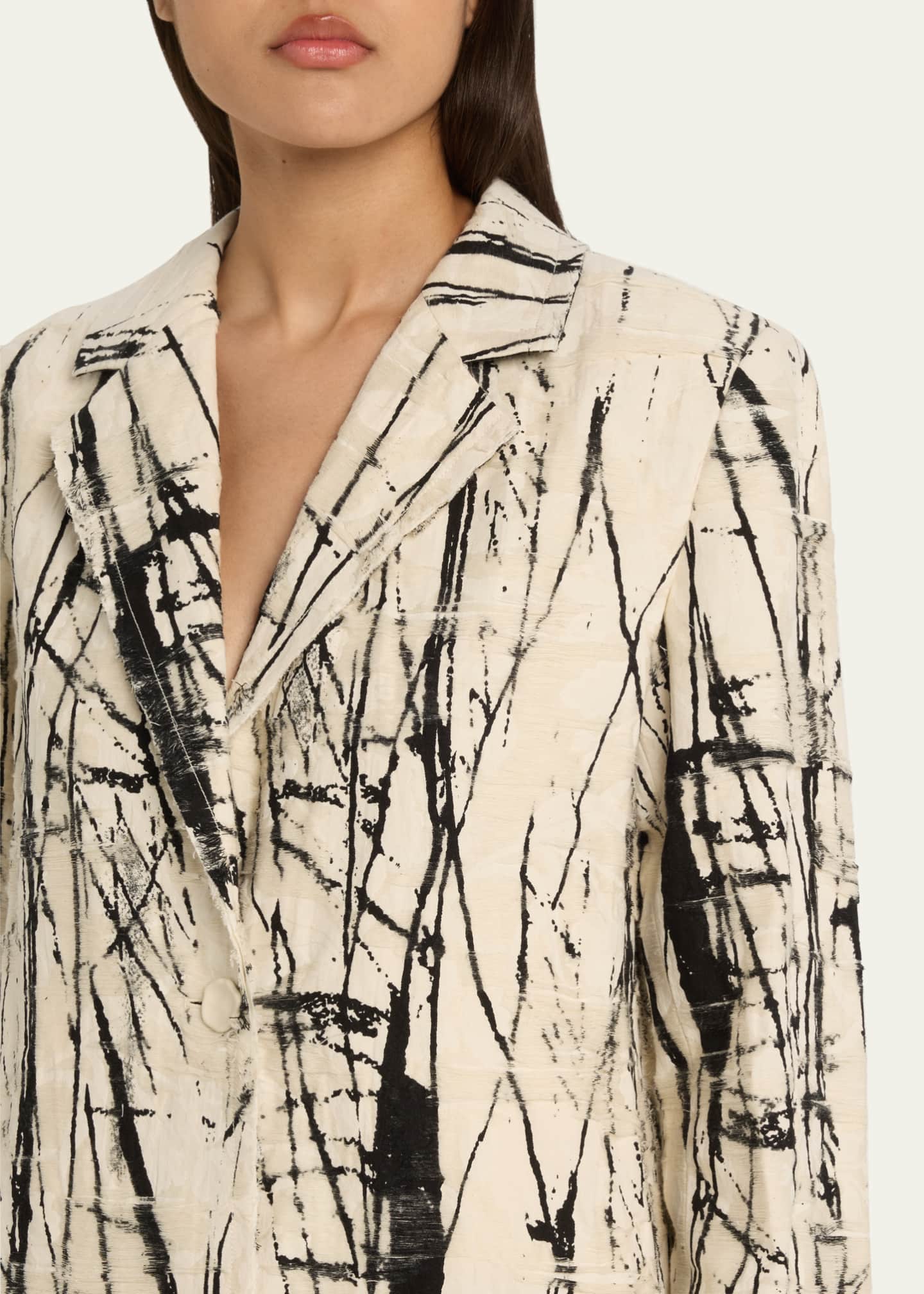 Jason Wu Collection Ink-Patterend Jacquard Coat Image 5 of 5
