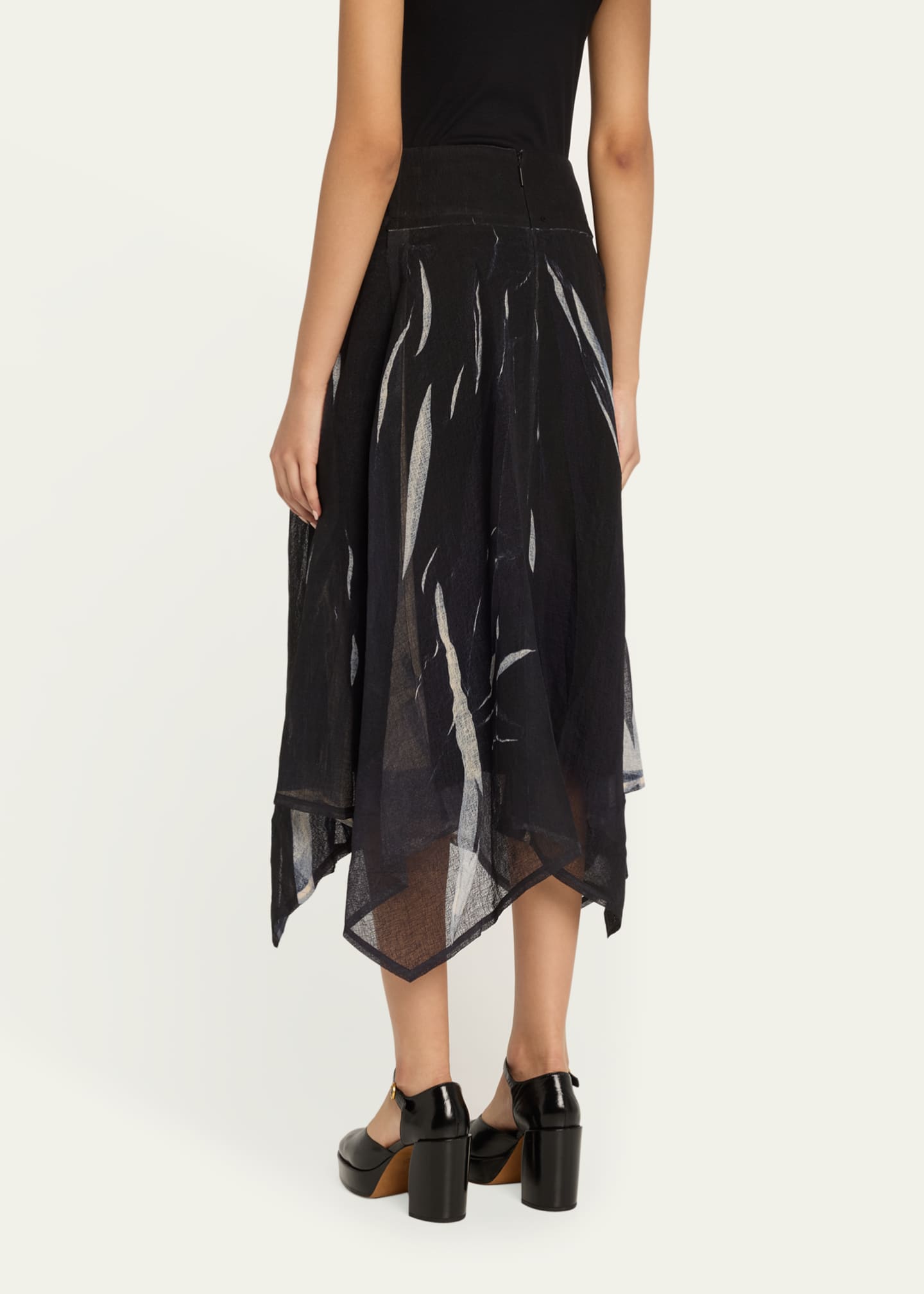 Jason Wu Collection Printed Gauze Handkerchief Midi Skirt Image 3 of 5