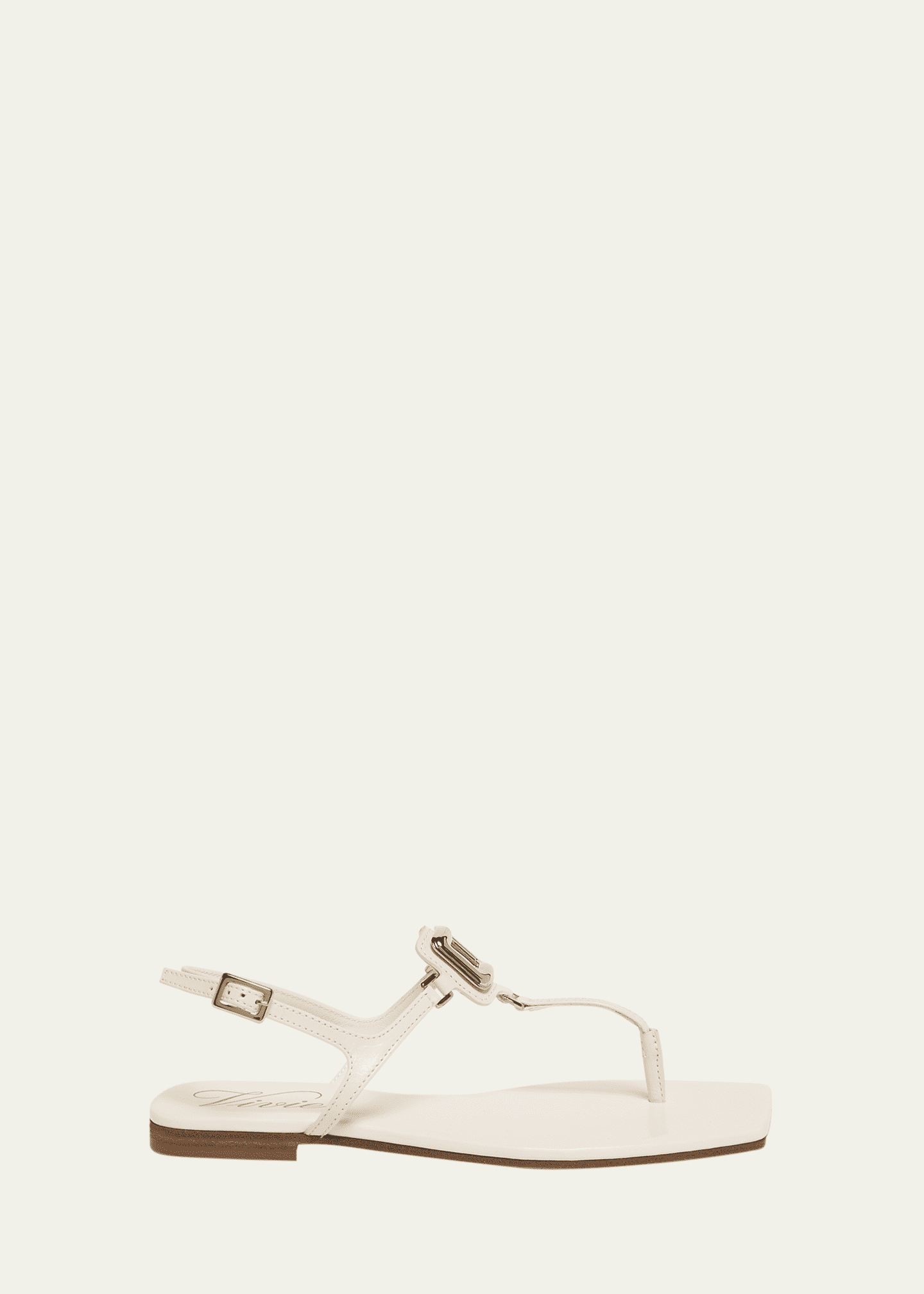 Roger Vivier Viv By The Sea Leather Thong Sandals Image 1 of 4