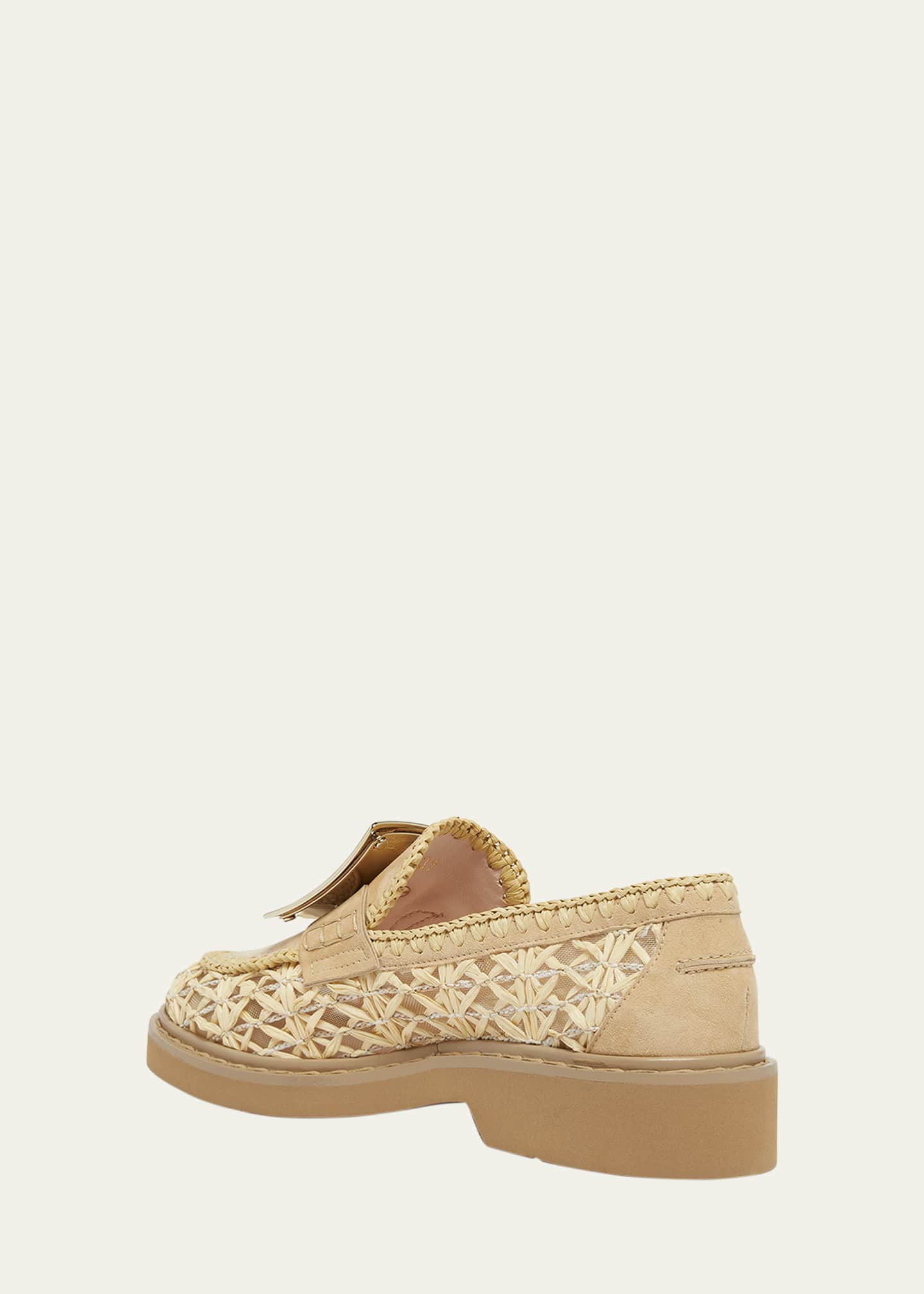 Roger Vivier Viv Rangers Braided Raffia Loafers Image 2 of 4