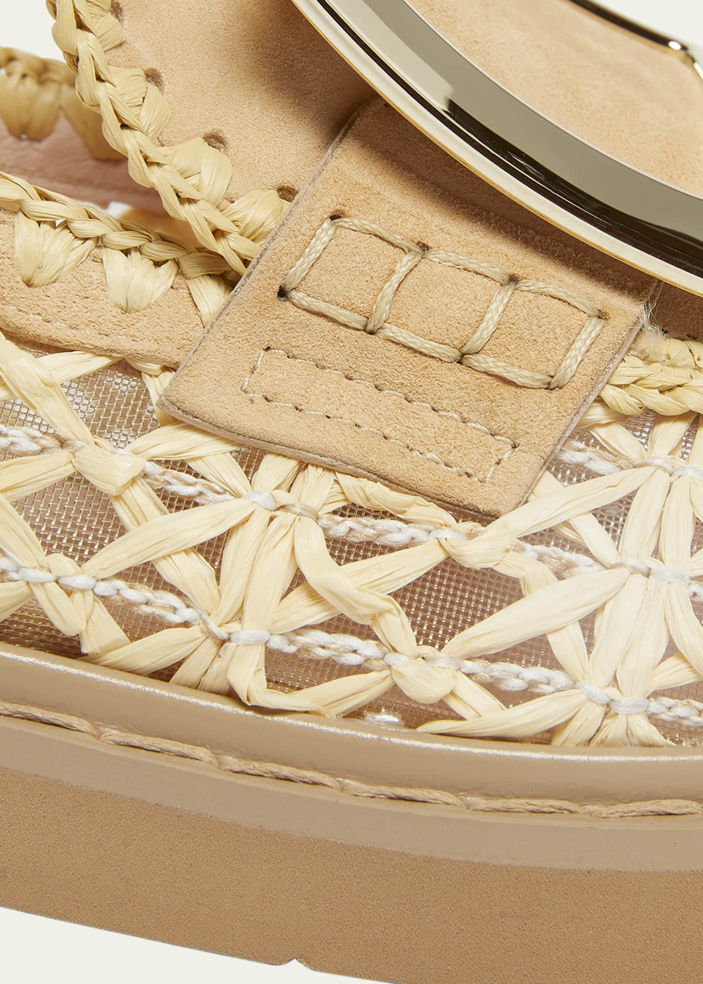 Roger Vivier Viv Rangers Braided Raffia Loafers Image 3 of 4