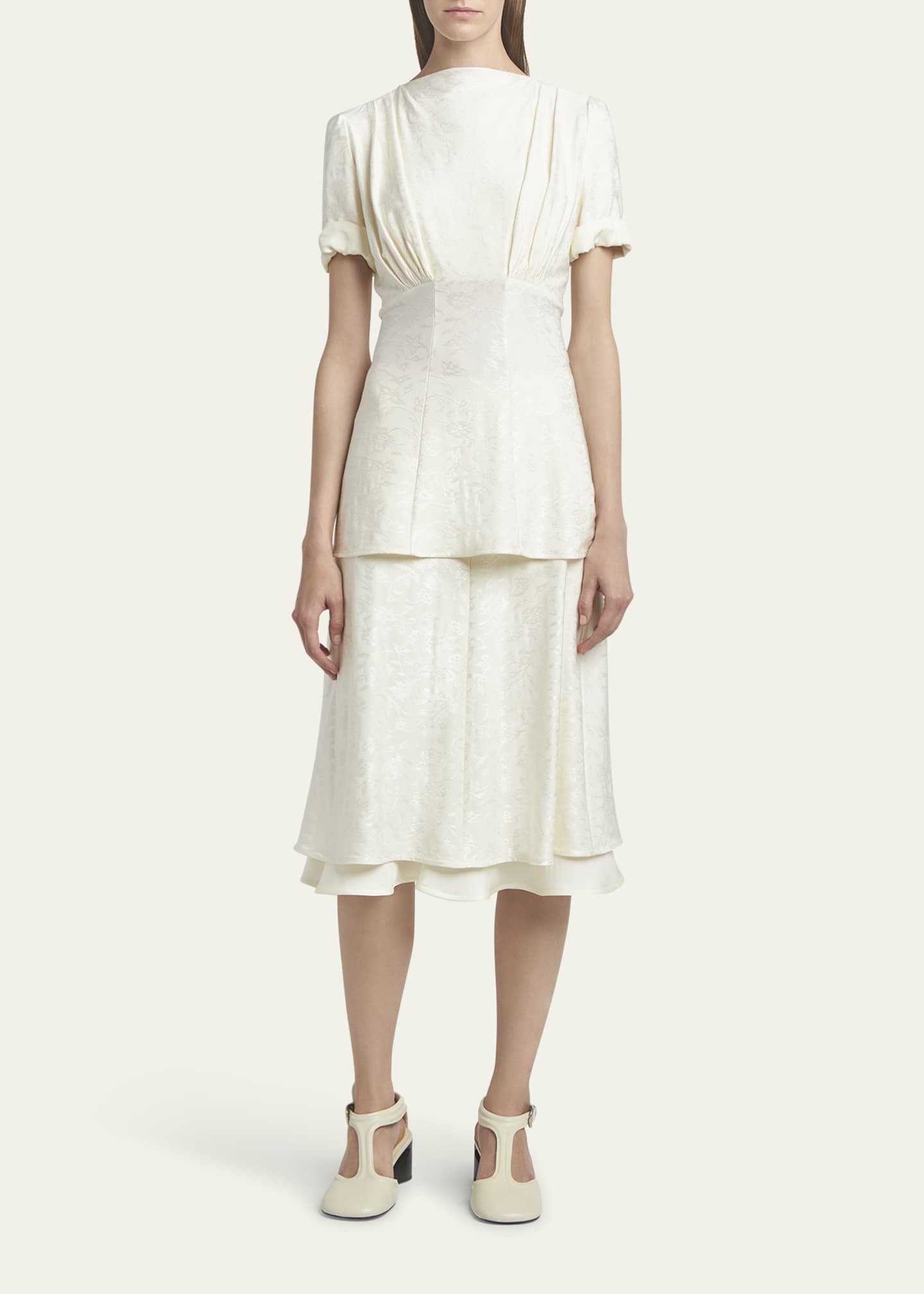 Jil Sander Double-Layered Silk Skirt Image 2 of 5