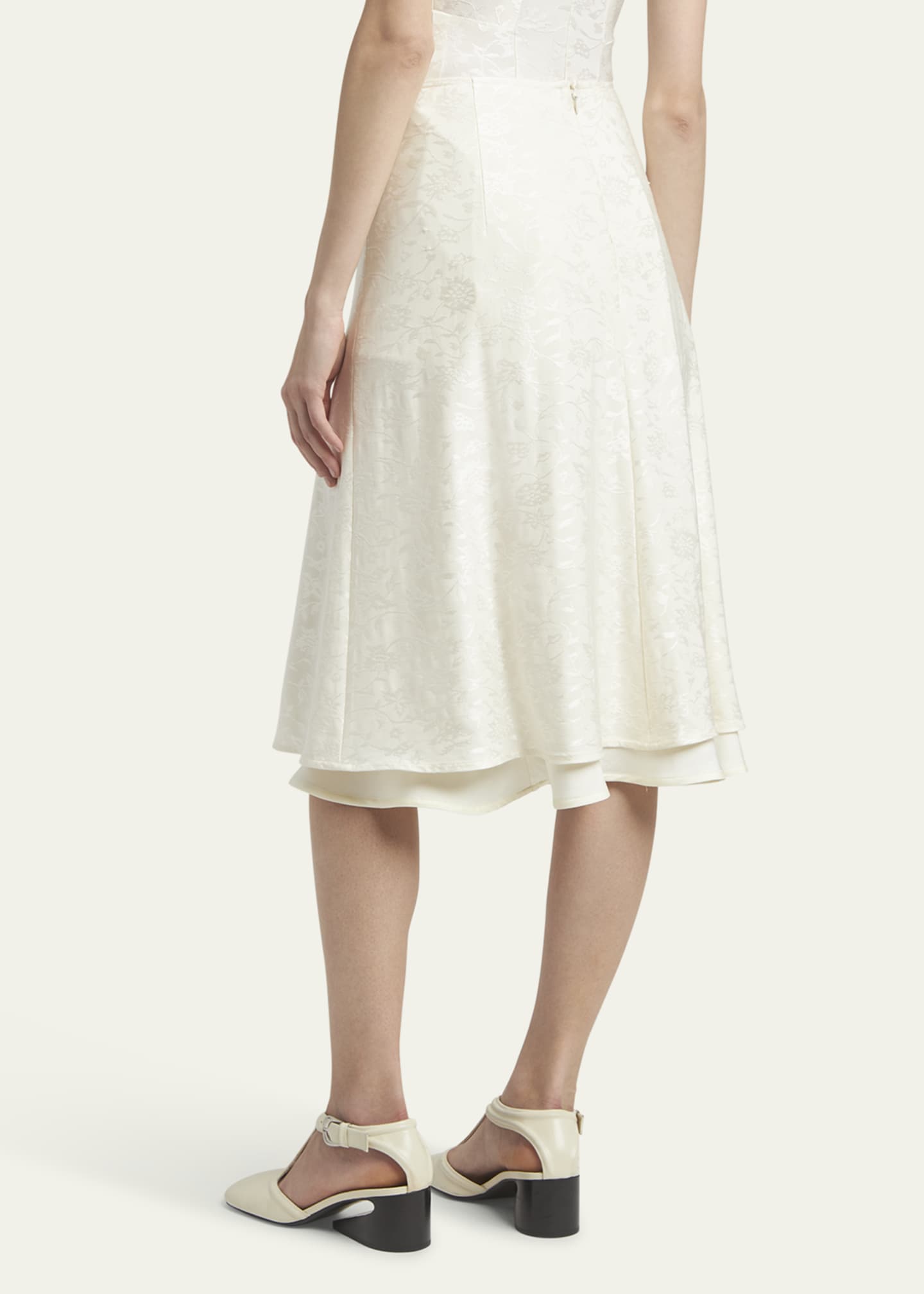 Jil Sander Double-Layered Silk Skirt Image 3 of 5
