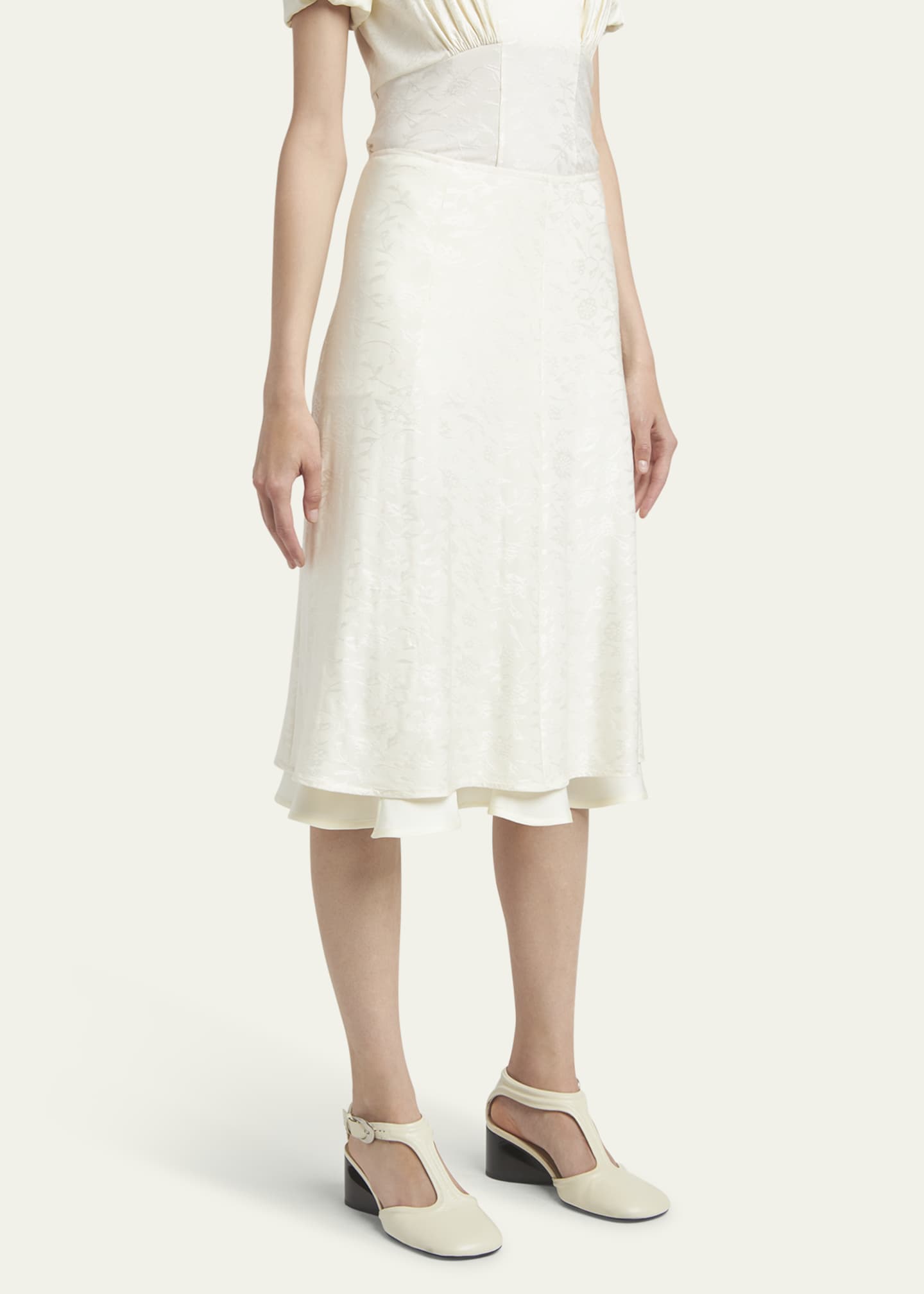 Jil Sander Double-Layered Silk Skirt Image 4 of 5