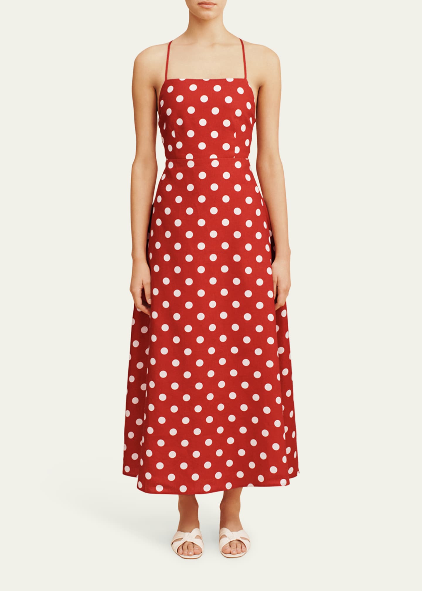 Posse Lori Polka-Dot Linen Maxi Dress Image 2 of 4