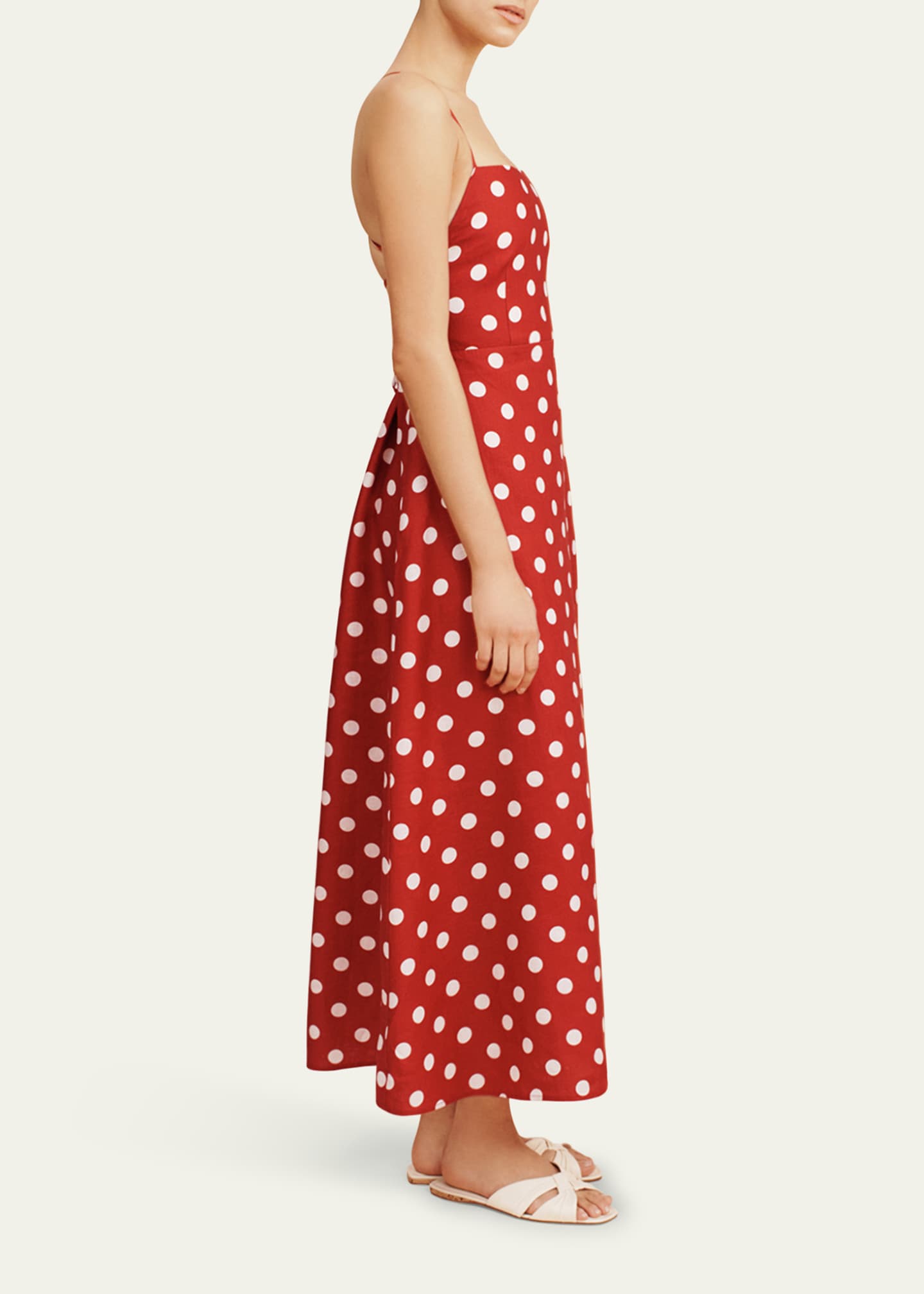 Posse Lori Polka-Dot Linen Maxi Dress Image 4 of 4